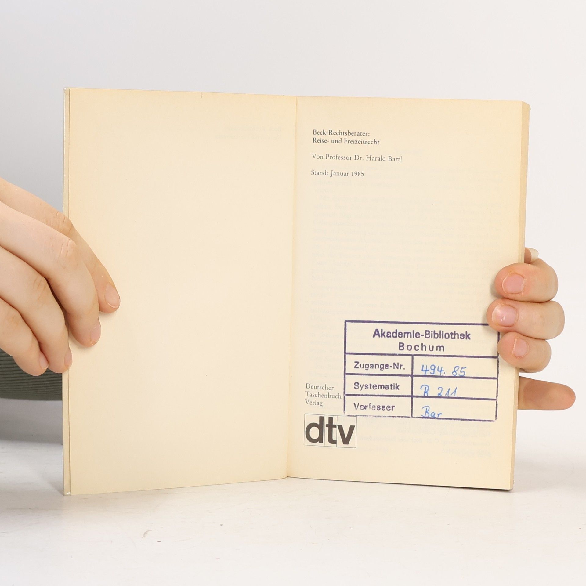 Harald Bartl Reise- und Freizeitrecht