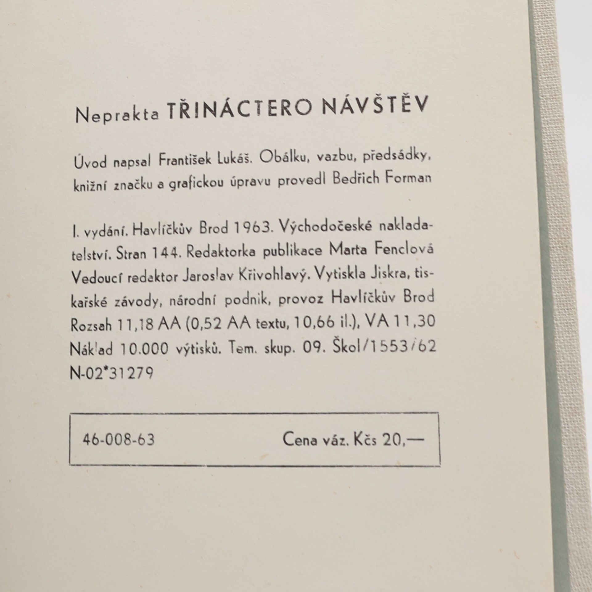 Jiří Winter Neprakta Třináctero návštěv