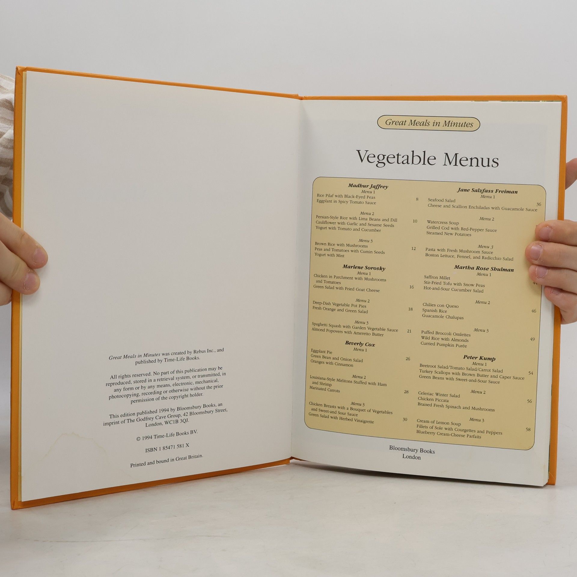 Great Meals in Minutes: Vegetable Menus