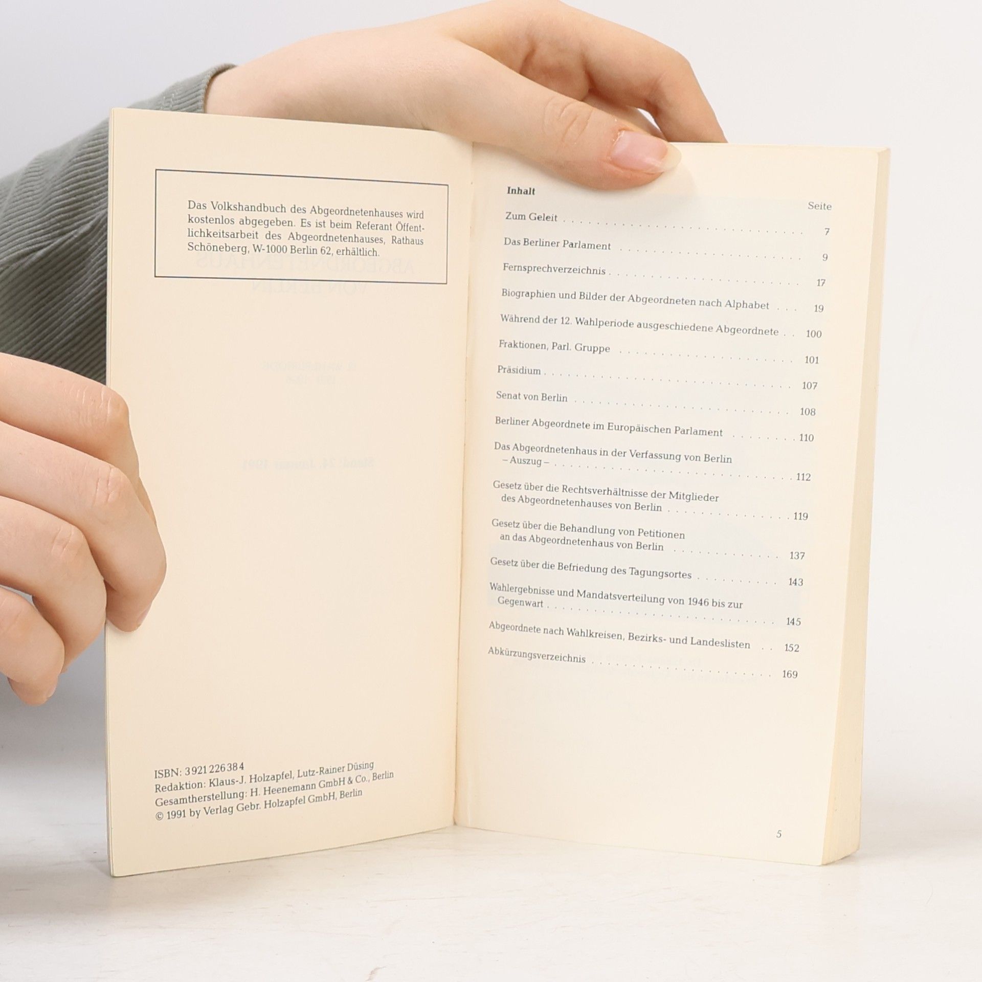 Various authors Volkshandbuch des Abgeordnetenhauses von Berlin