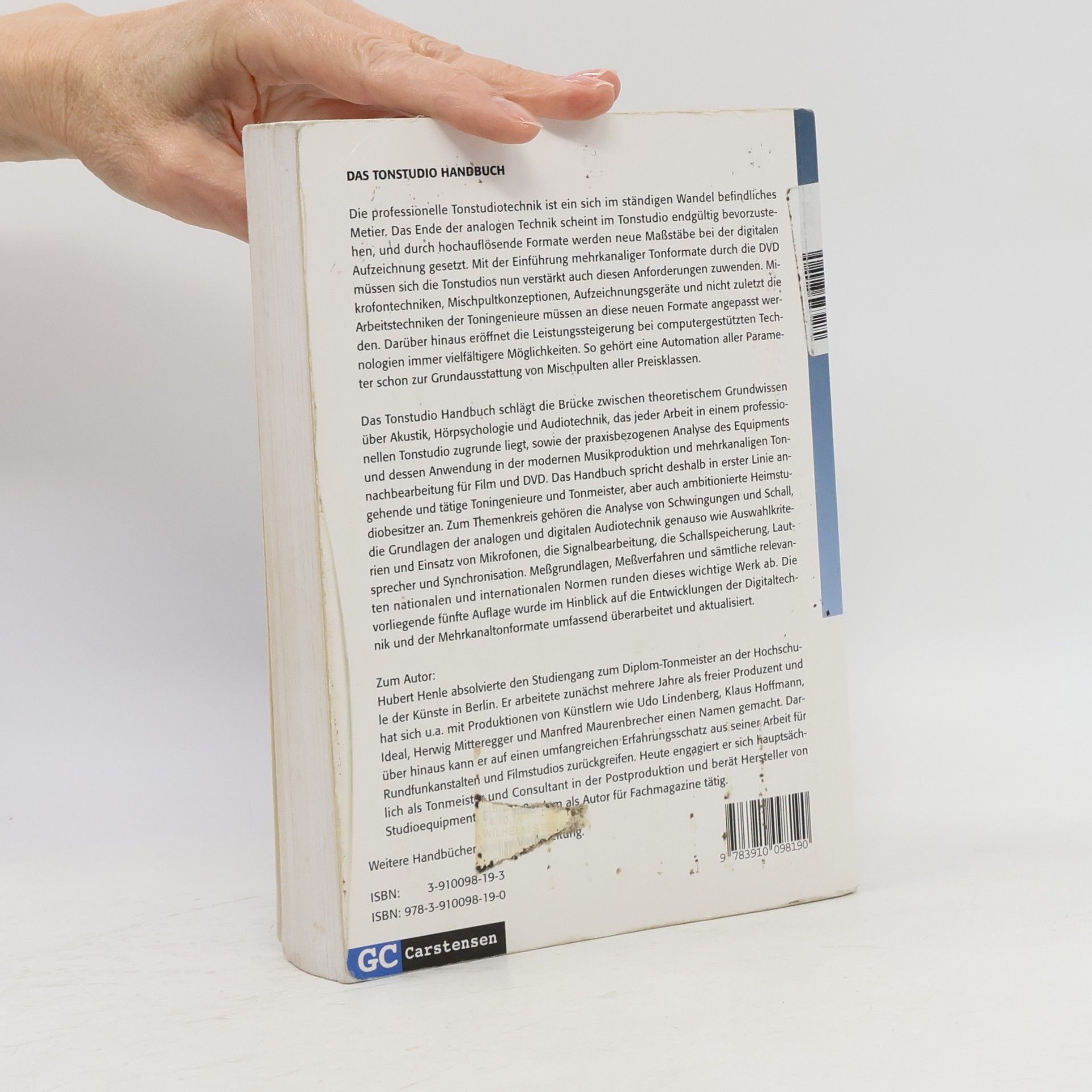 Hubert Henle Das Tonstudio Handbuch