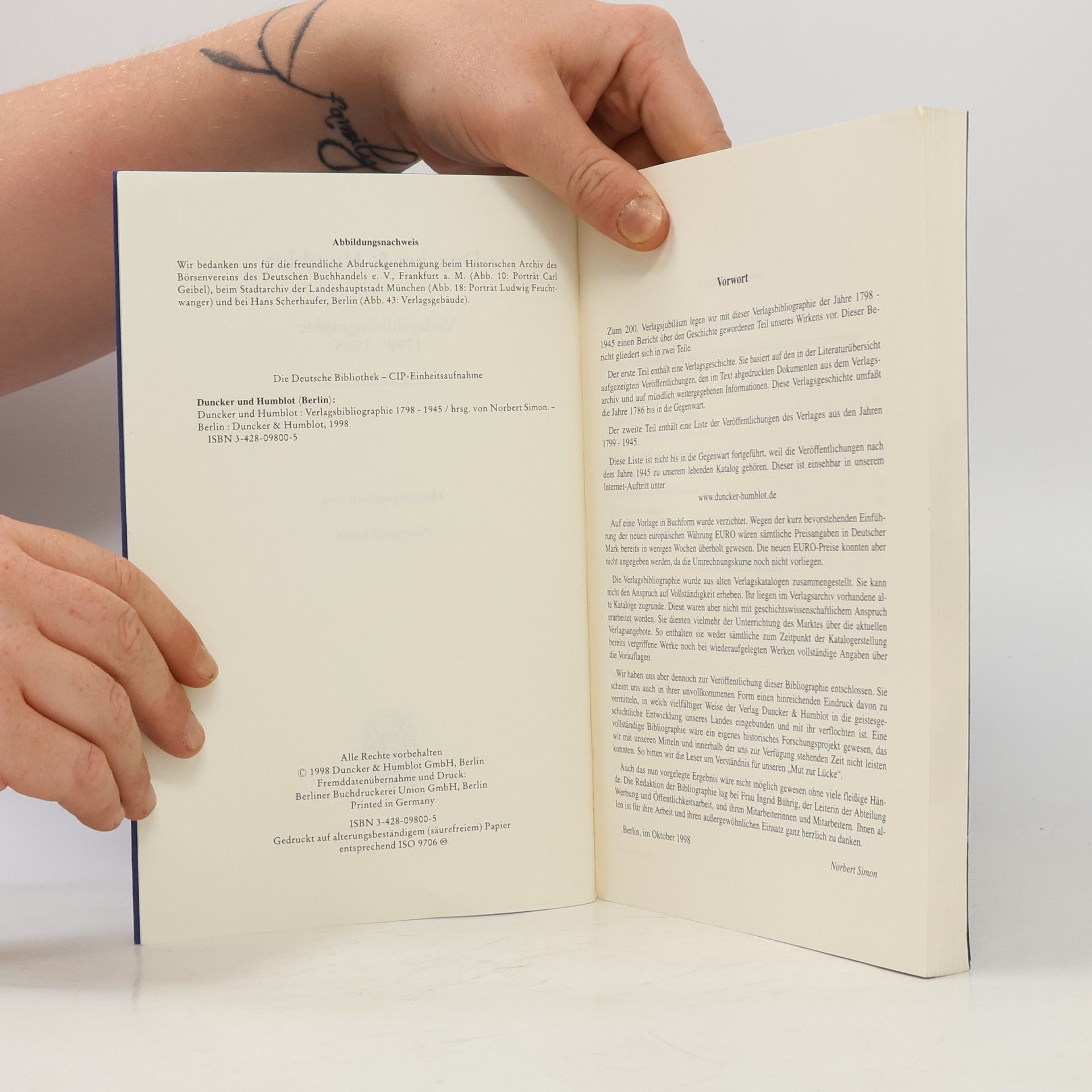 Duncker & Humblot Verlagsbibliographie 1798-1945