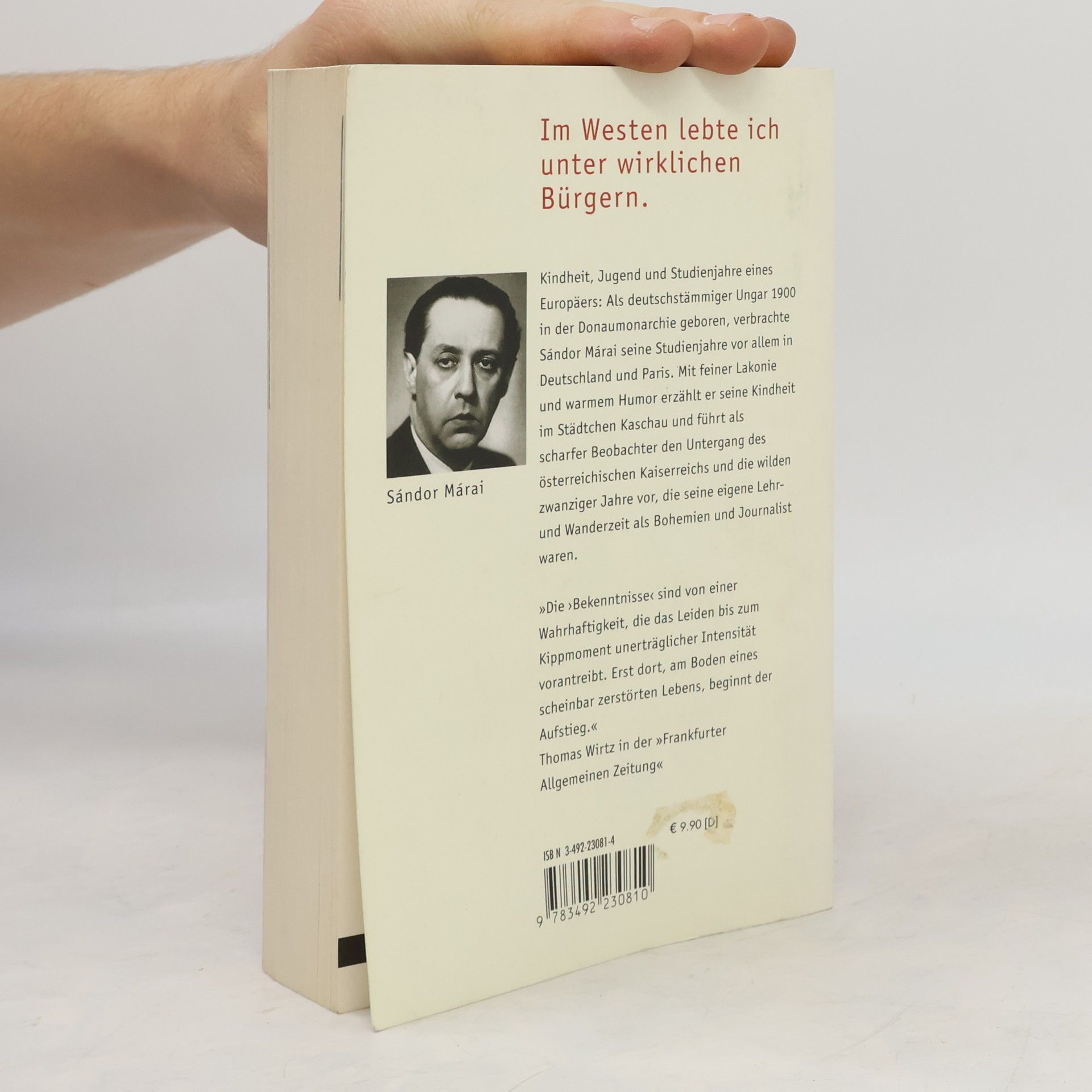 Sándor Márai Bekenntnisse eines Bürgers