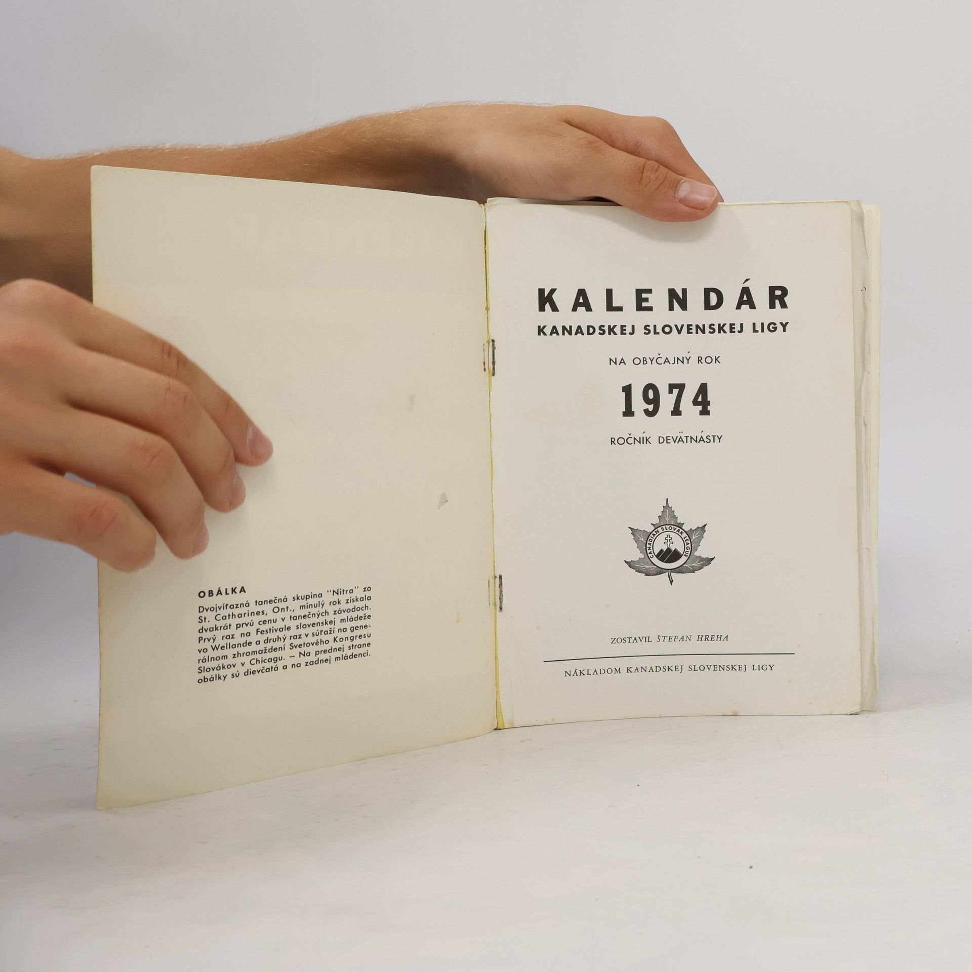 Štefan Hreha Kalendár KLS na rok 1974