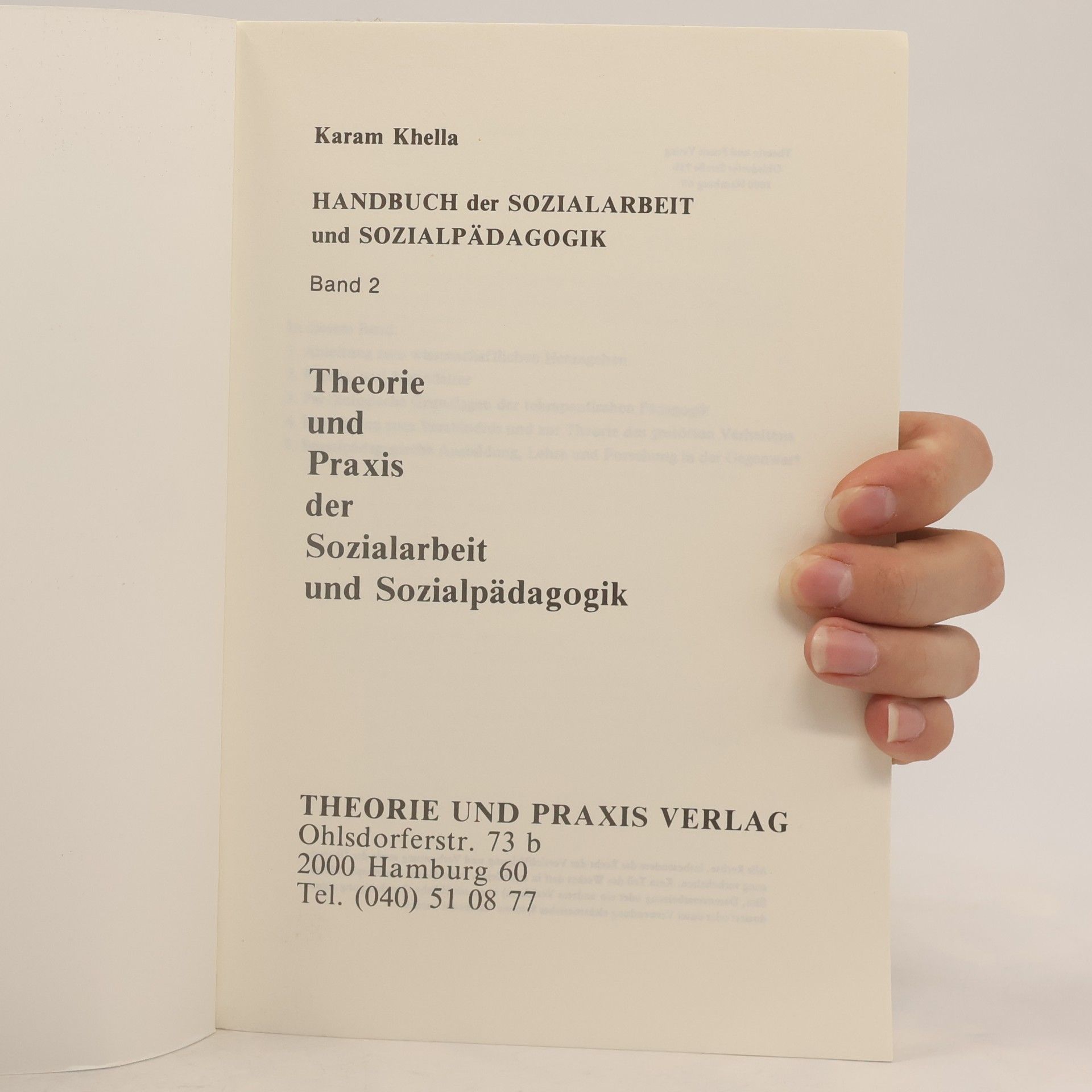 Karam Khella Theorie und Praxis der Sozialarbeit und Sozialpädagogik