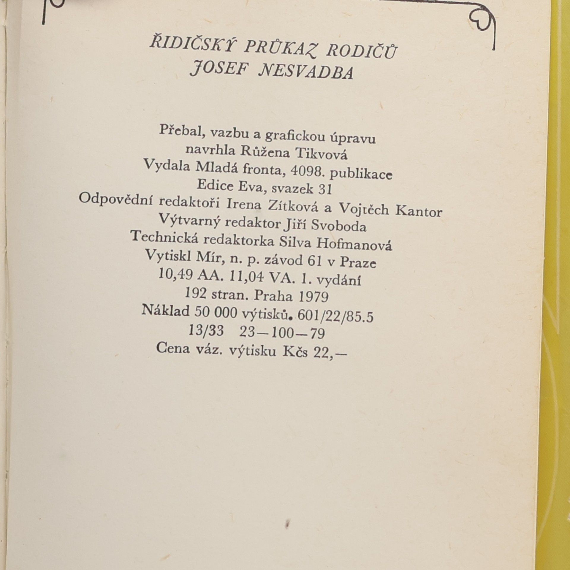 Josef Nesvadba Řidičský průkaz rodičů