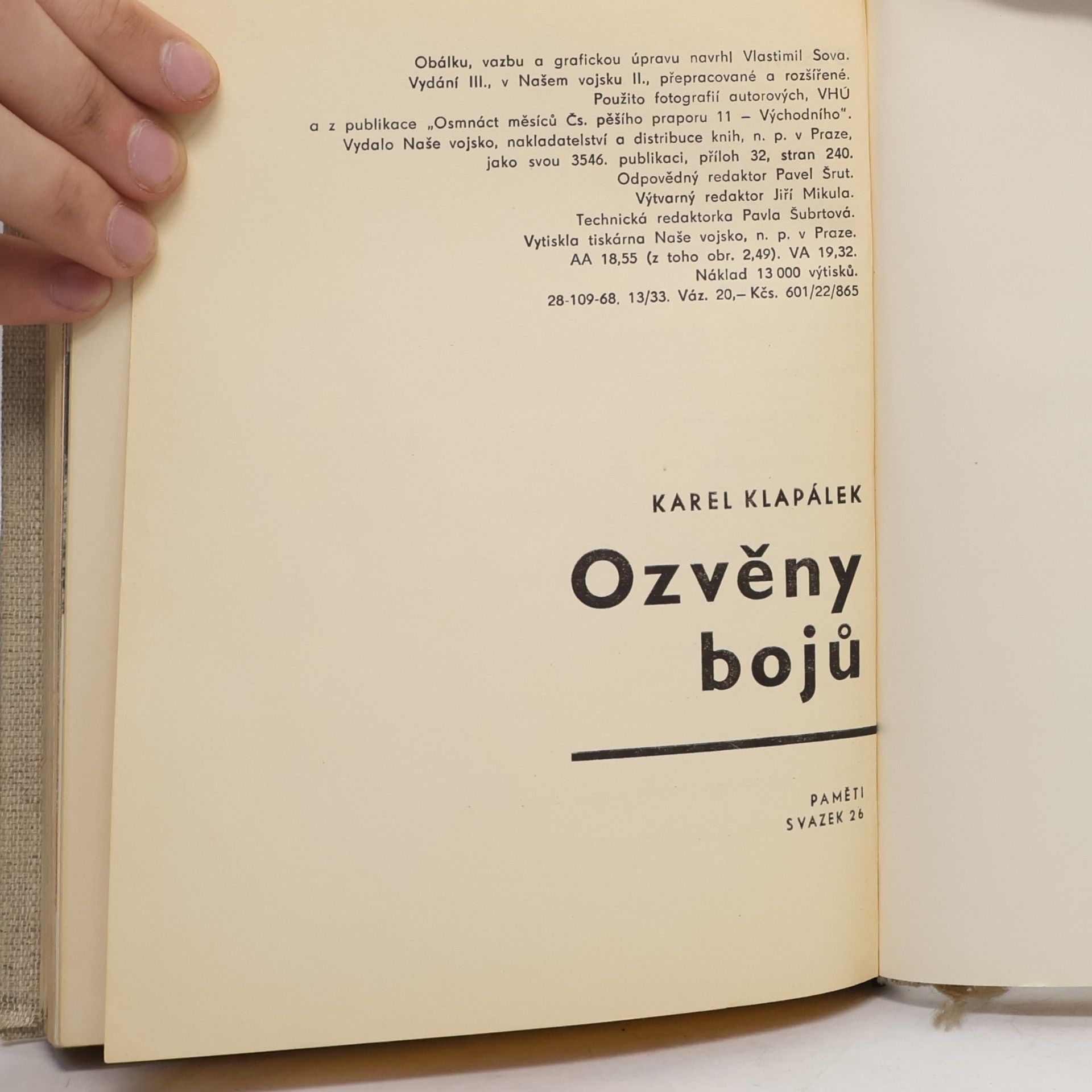Karel Klapálek Ozvěny bojů