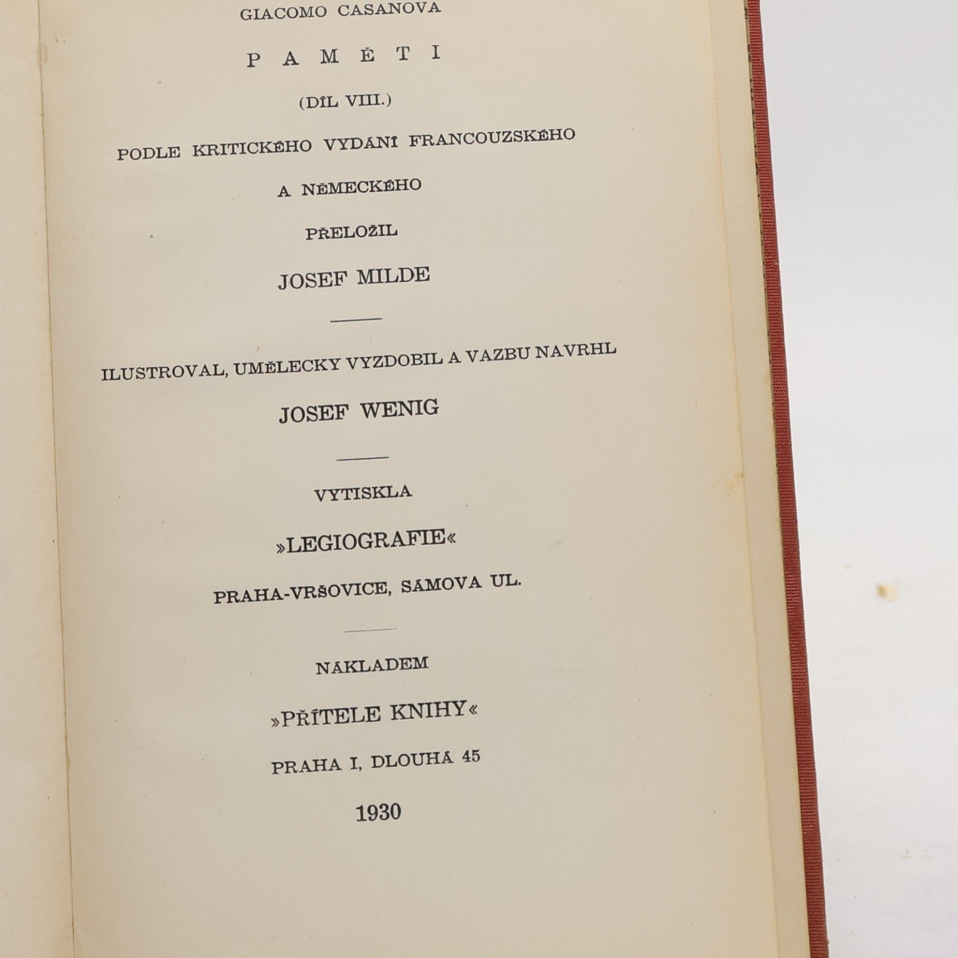 Giacomo Casanova Paměti VIII