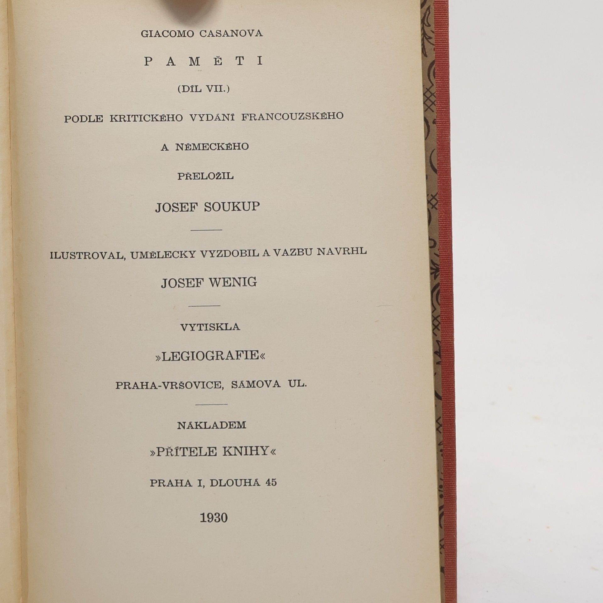 Giacomo Casanova Giacoma Casanovy Paměti VII.