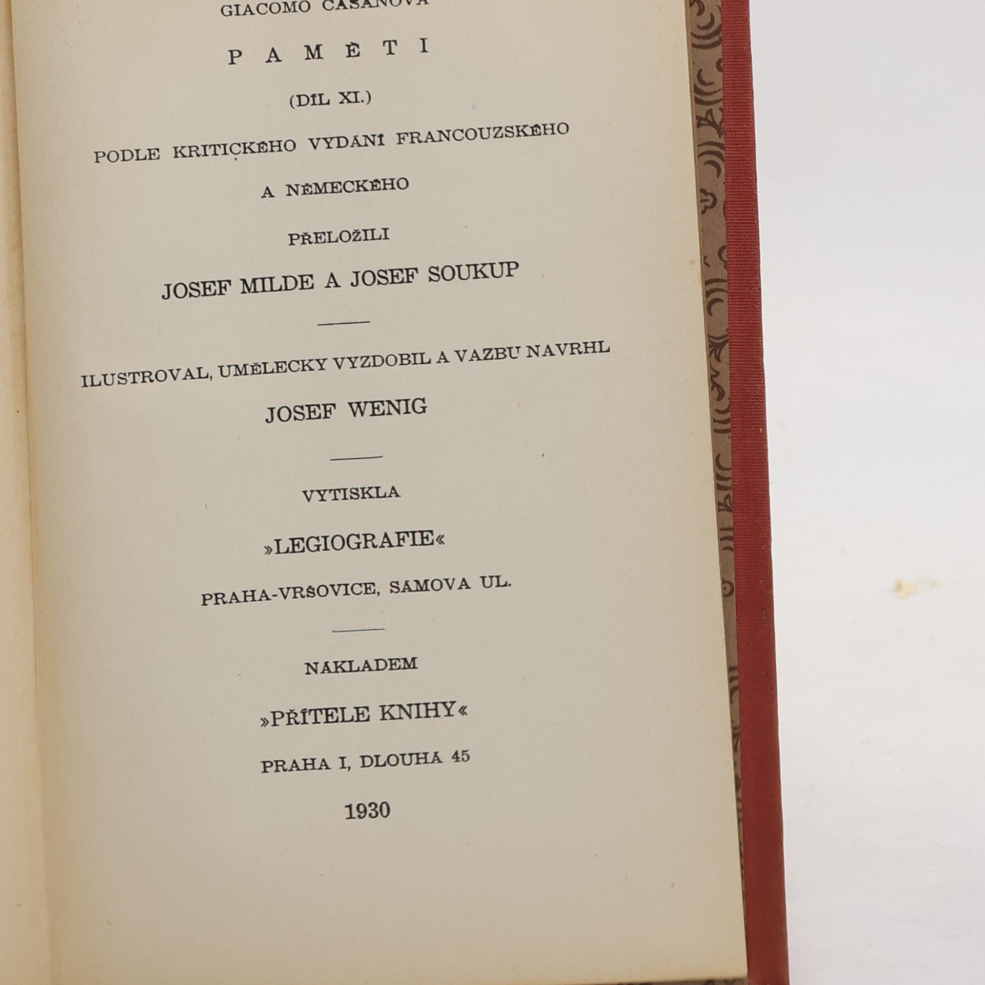 Giacomo Casanova Giacoma Casanovy Paměti XI.