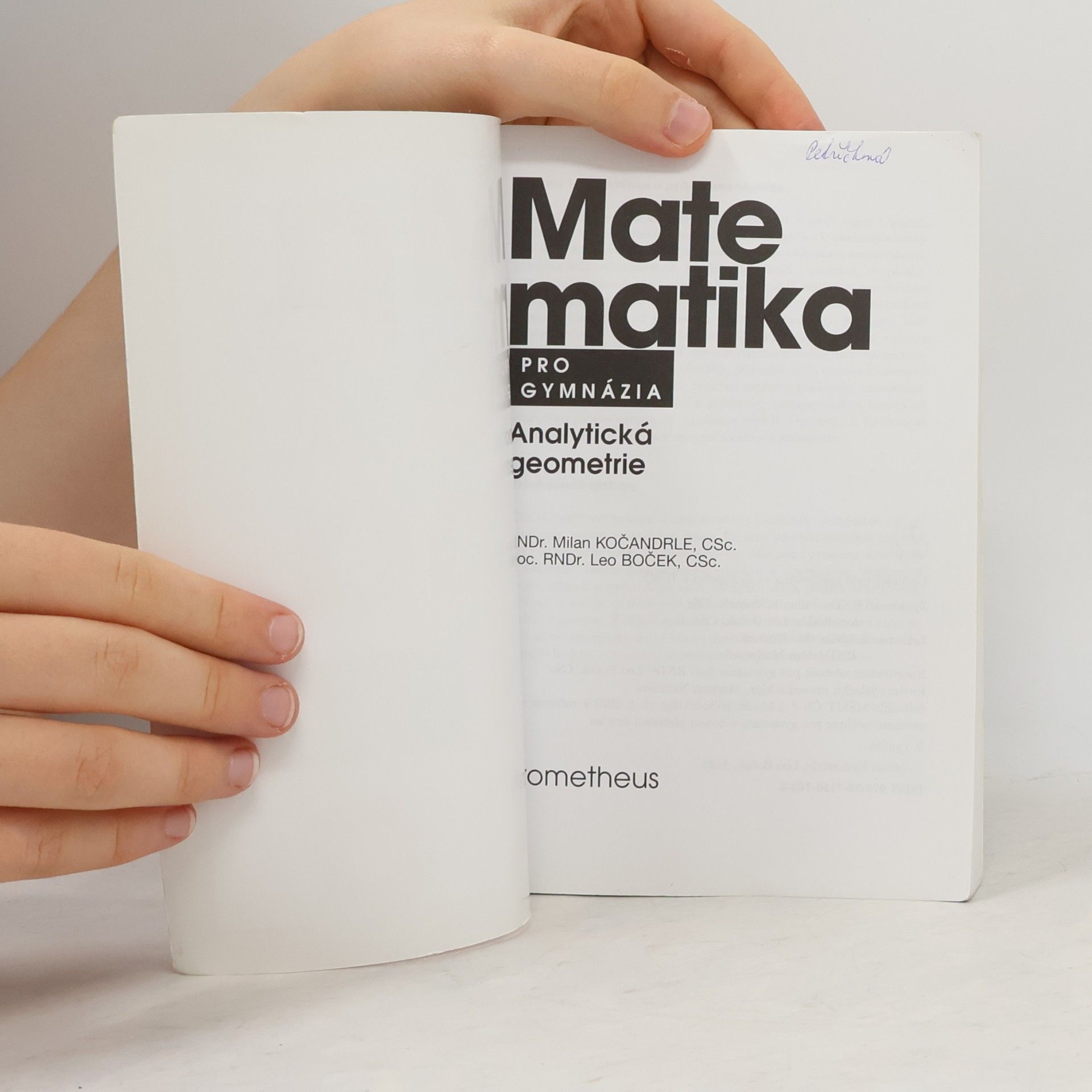 Leo Boček Matematika pro gymnázia. Analytická geometrie
