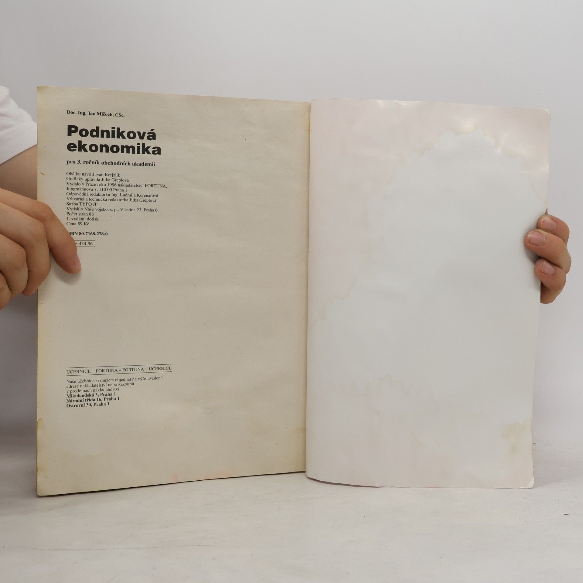 Jan Mlčoch Podniková ekonomika pro 3. ročník obchodních akademií