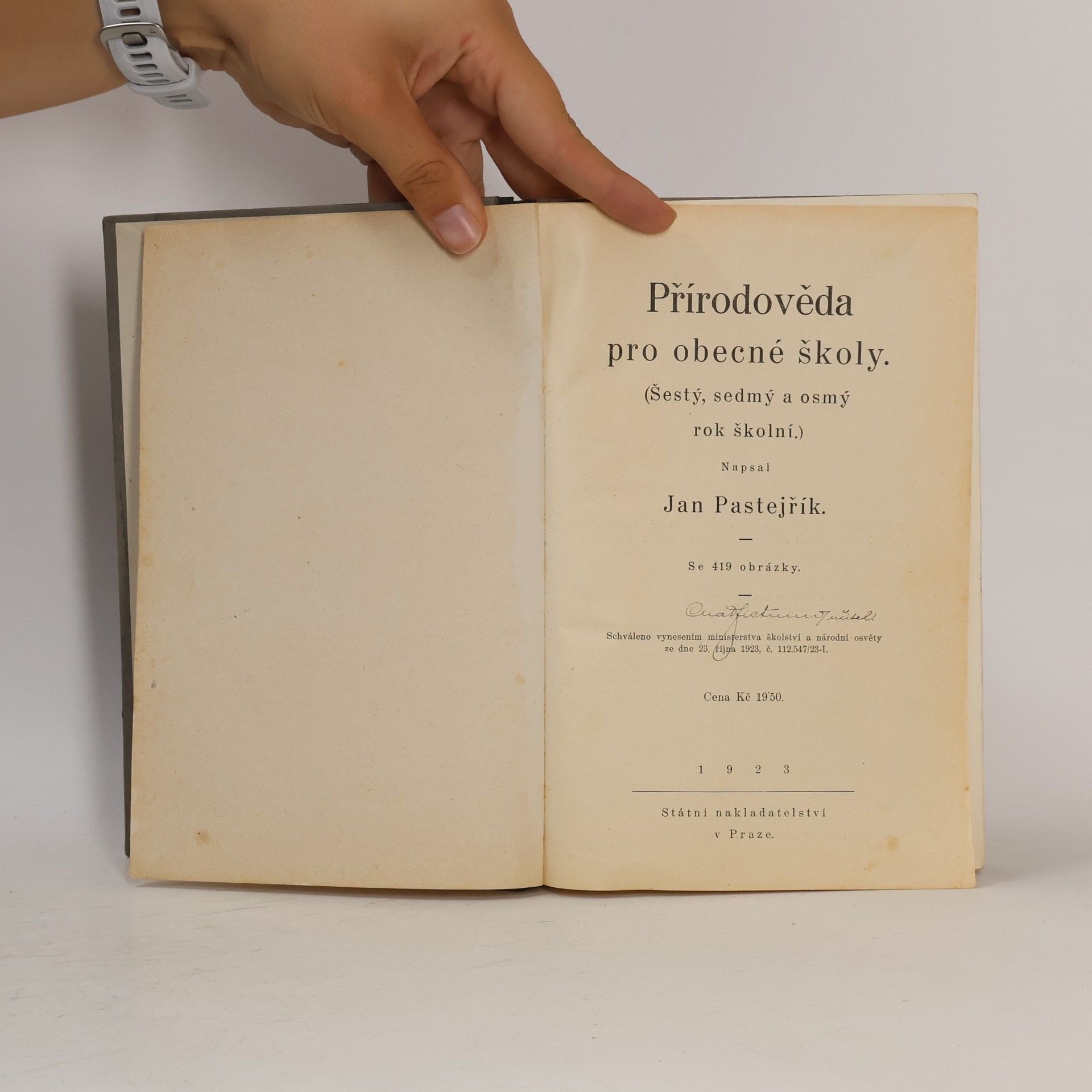 Jan Pastejřík Přírodověda pro obecné školy : [Šestý, sedmý a osmý rok školní]
