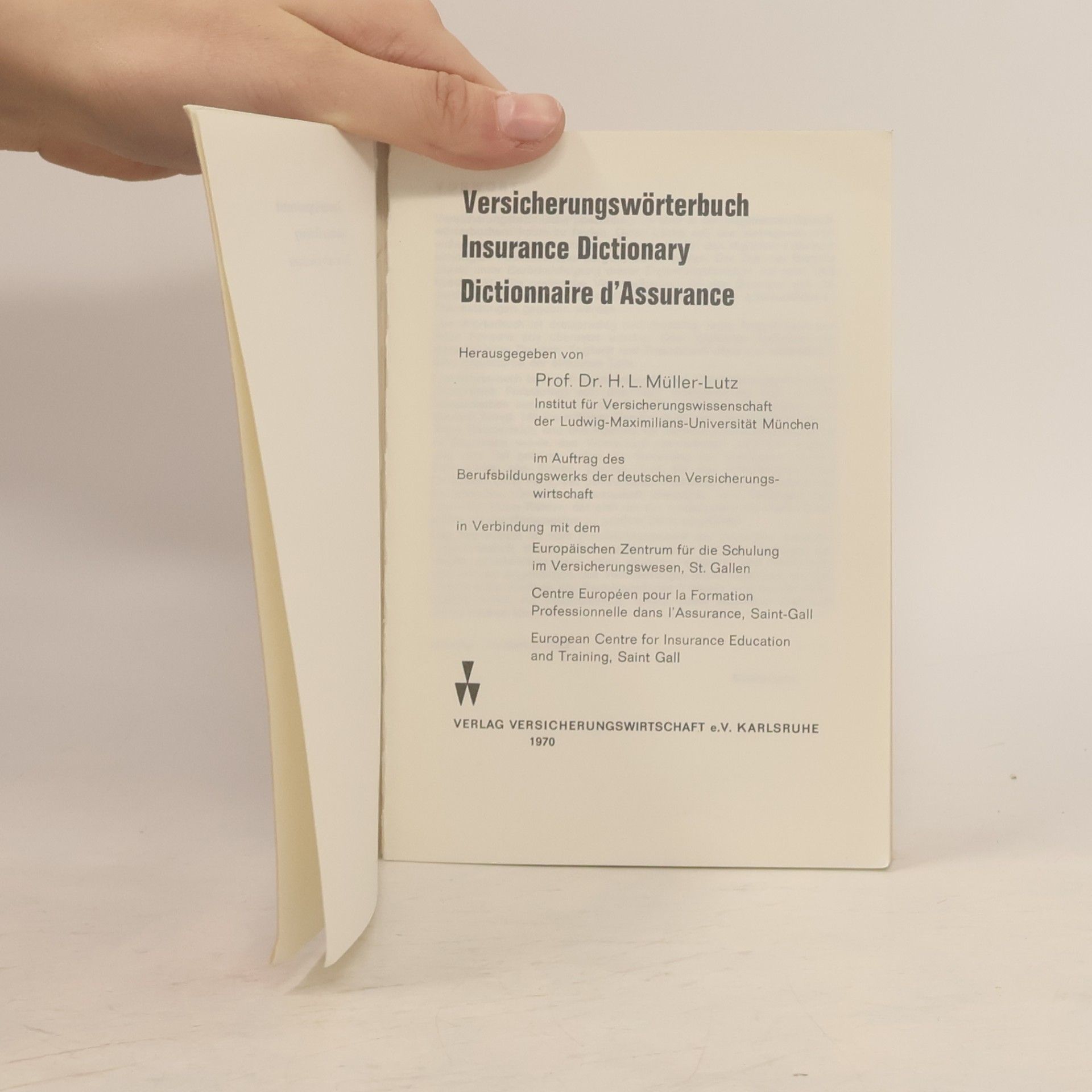 Autorenkollektiv Versicherungswörterbuch / Insurance Dictionary / Dictionnaire d’Assurance