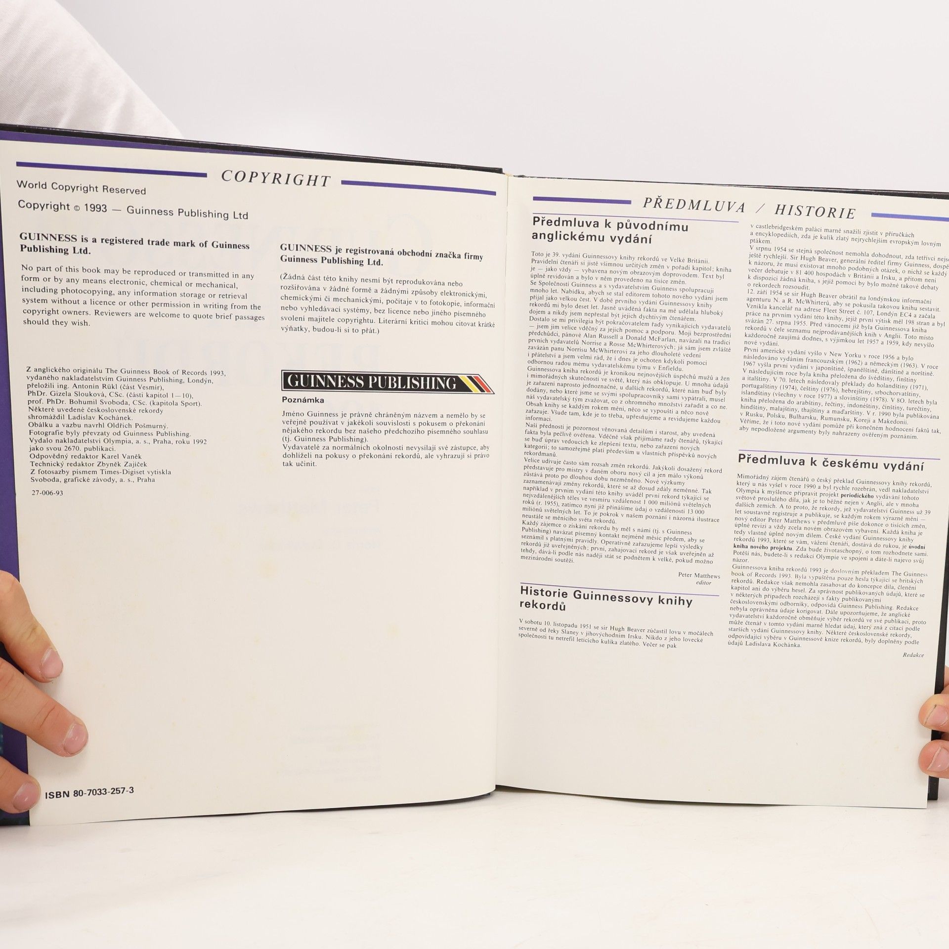 Various authors Guinessova kniha rekordů 1993