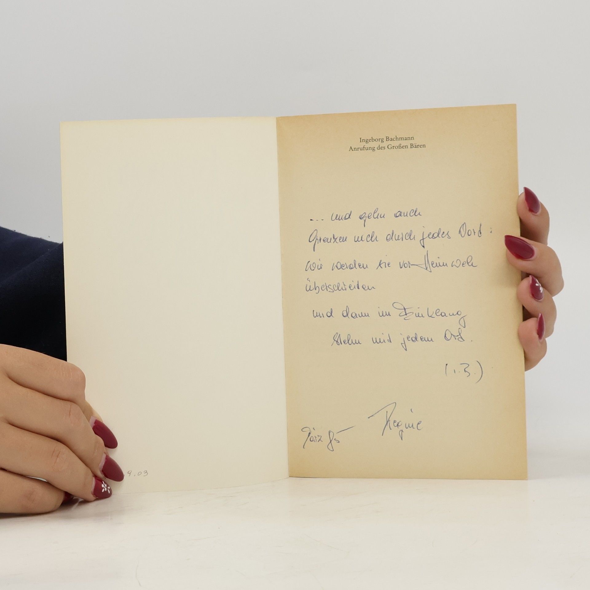 Ingeborg Bachmann Anrufung des Großen Bären