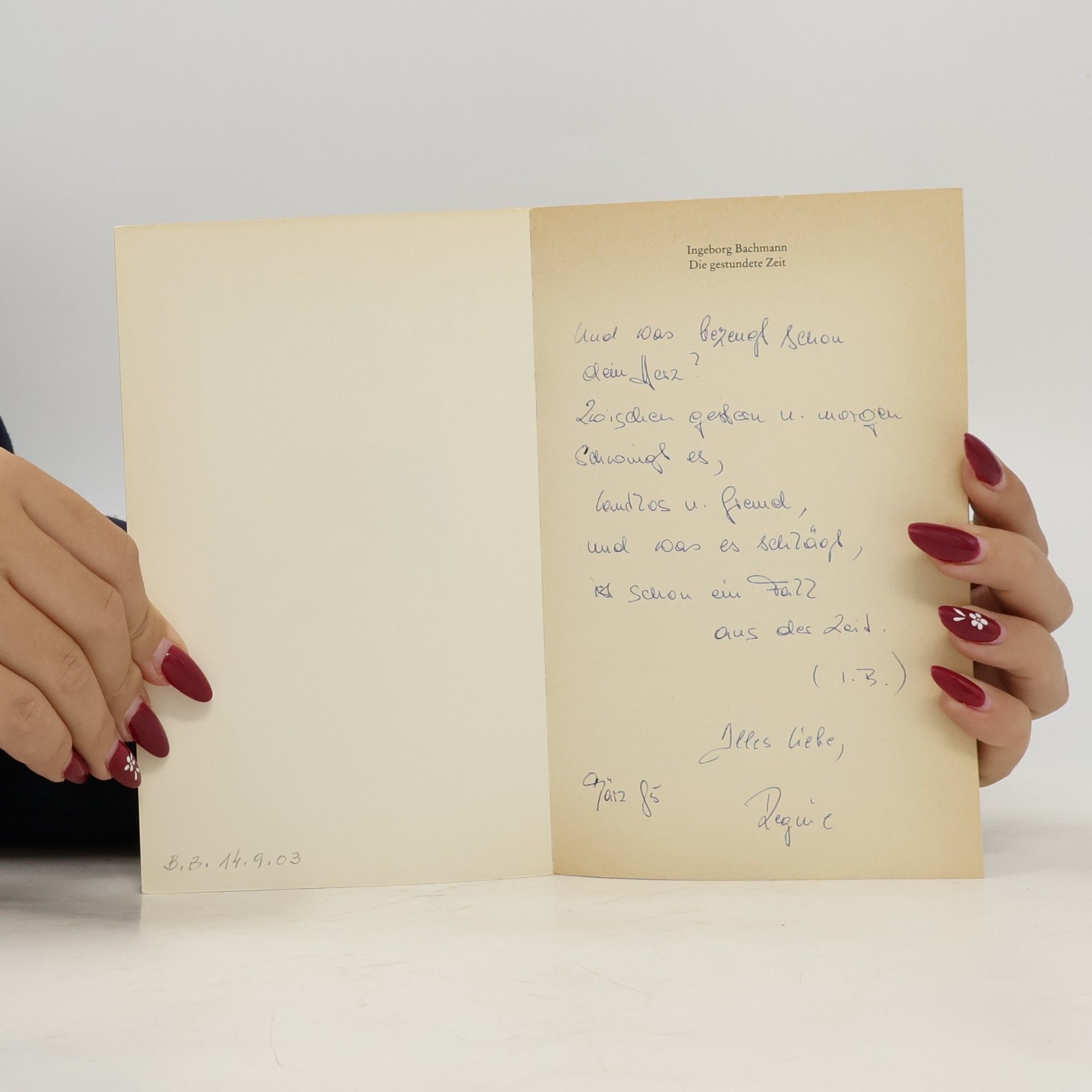 Ingeborg Bachmann Die gestundete Zeit