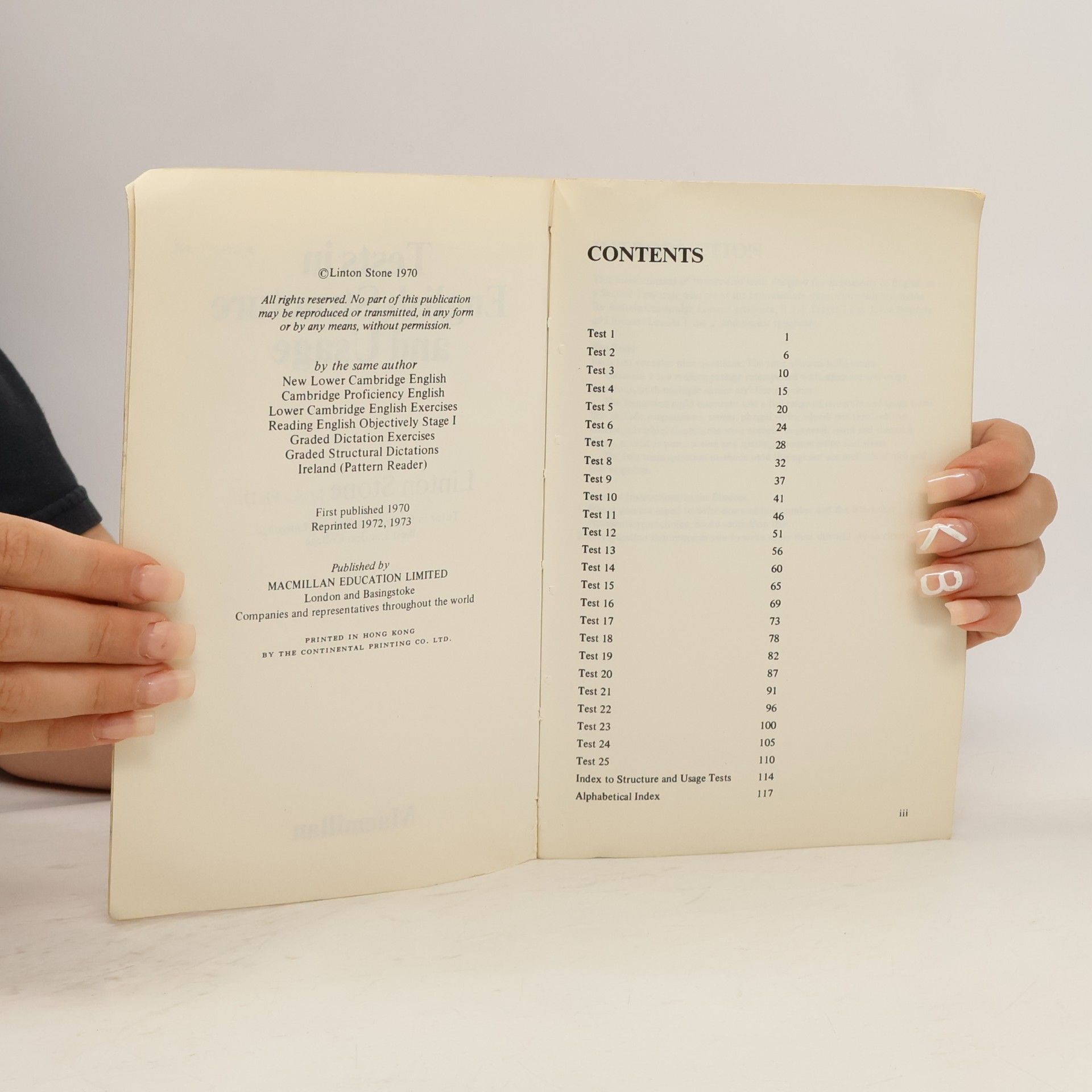Linton Stone Tests in English Structure and Usage