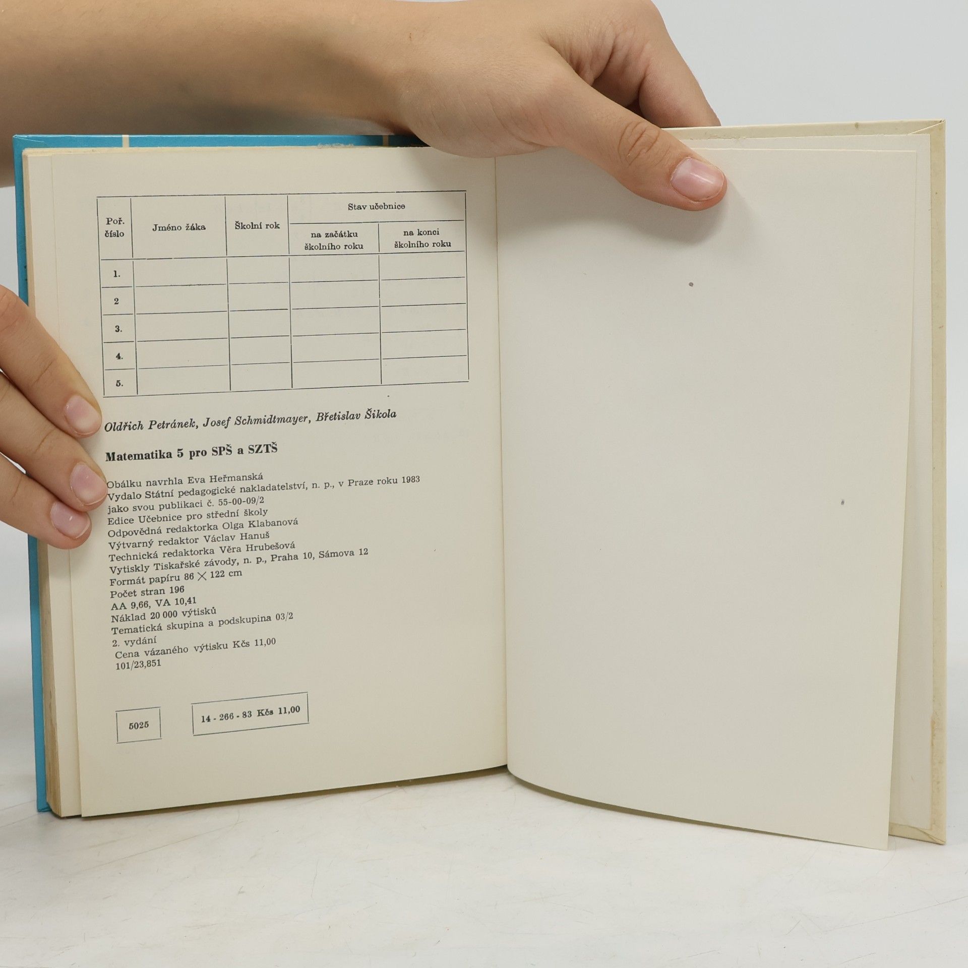 Various authors Matematika 5 pro střední průmyslové školy a střední zemědělské technické školy
