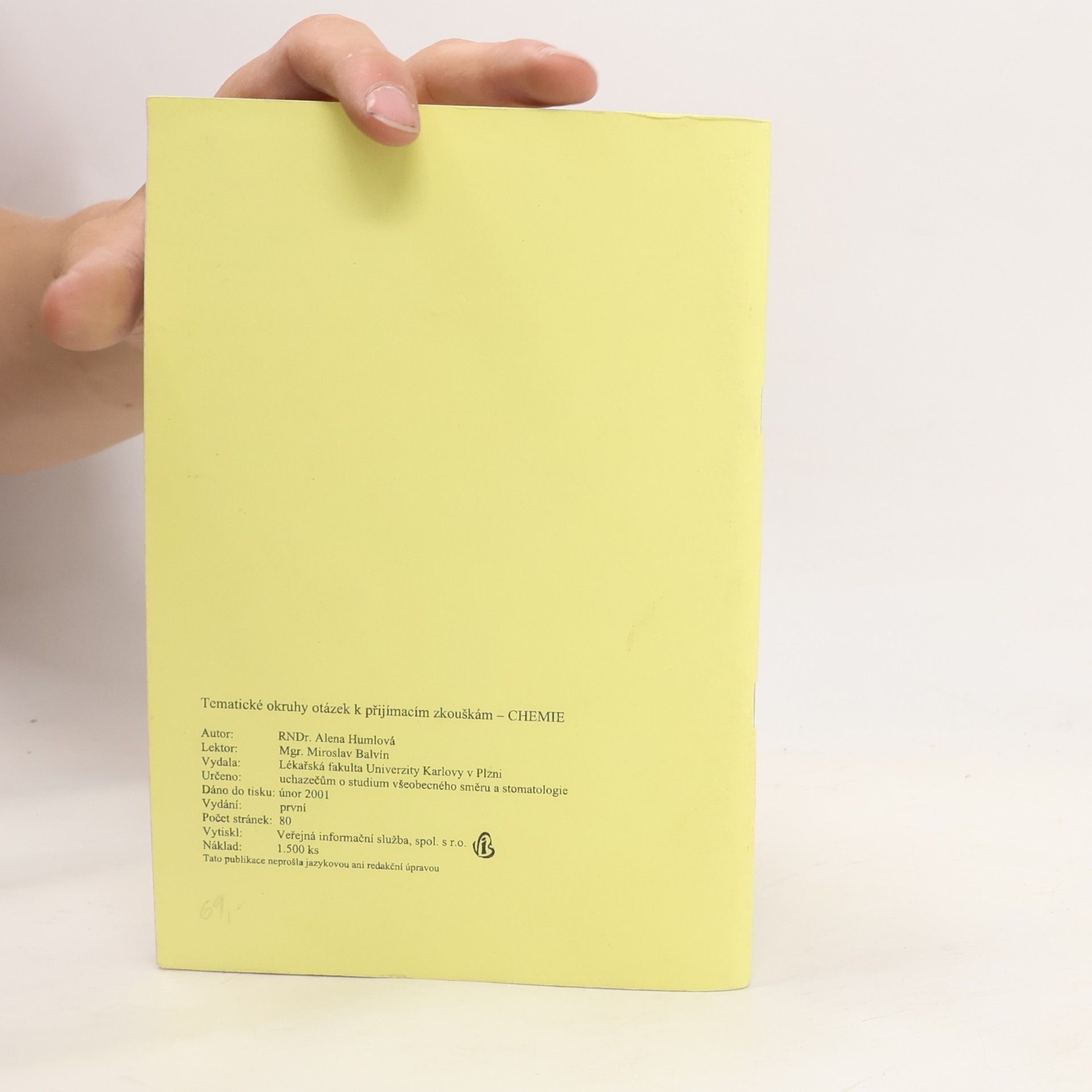 Alena Humlová Tematické okruhy otázek k příjímacím zkouškám - Chemie