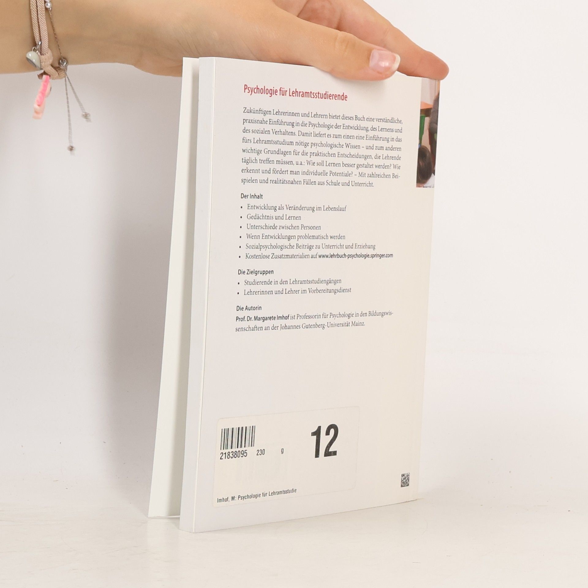 Margarete Imhof Basiswissen Psychologie: Psychologie für Lehramtsstudierende - 5. Auflage