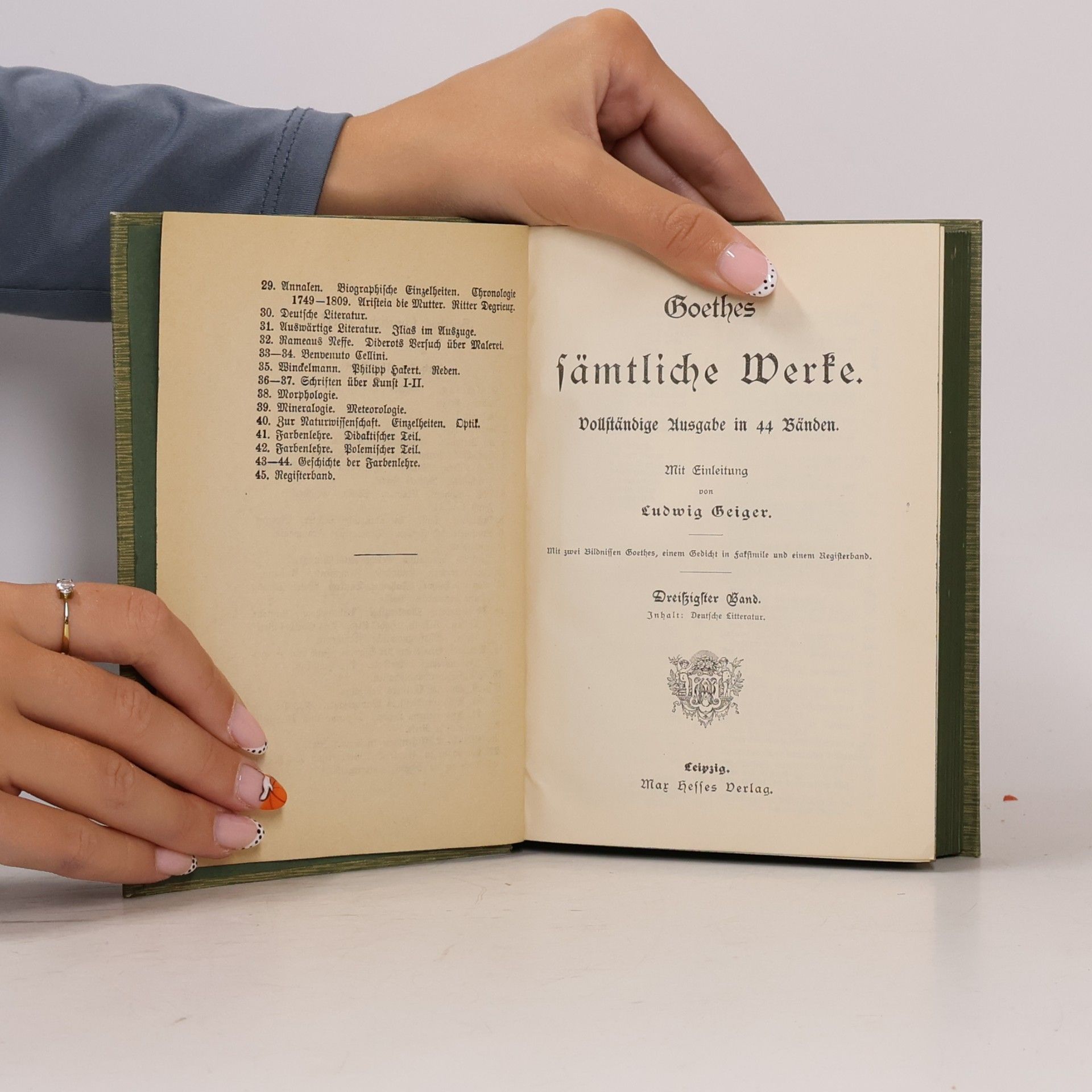 Johann Wolfgang von Goethe Sämtliche Werke XXX.