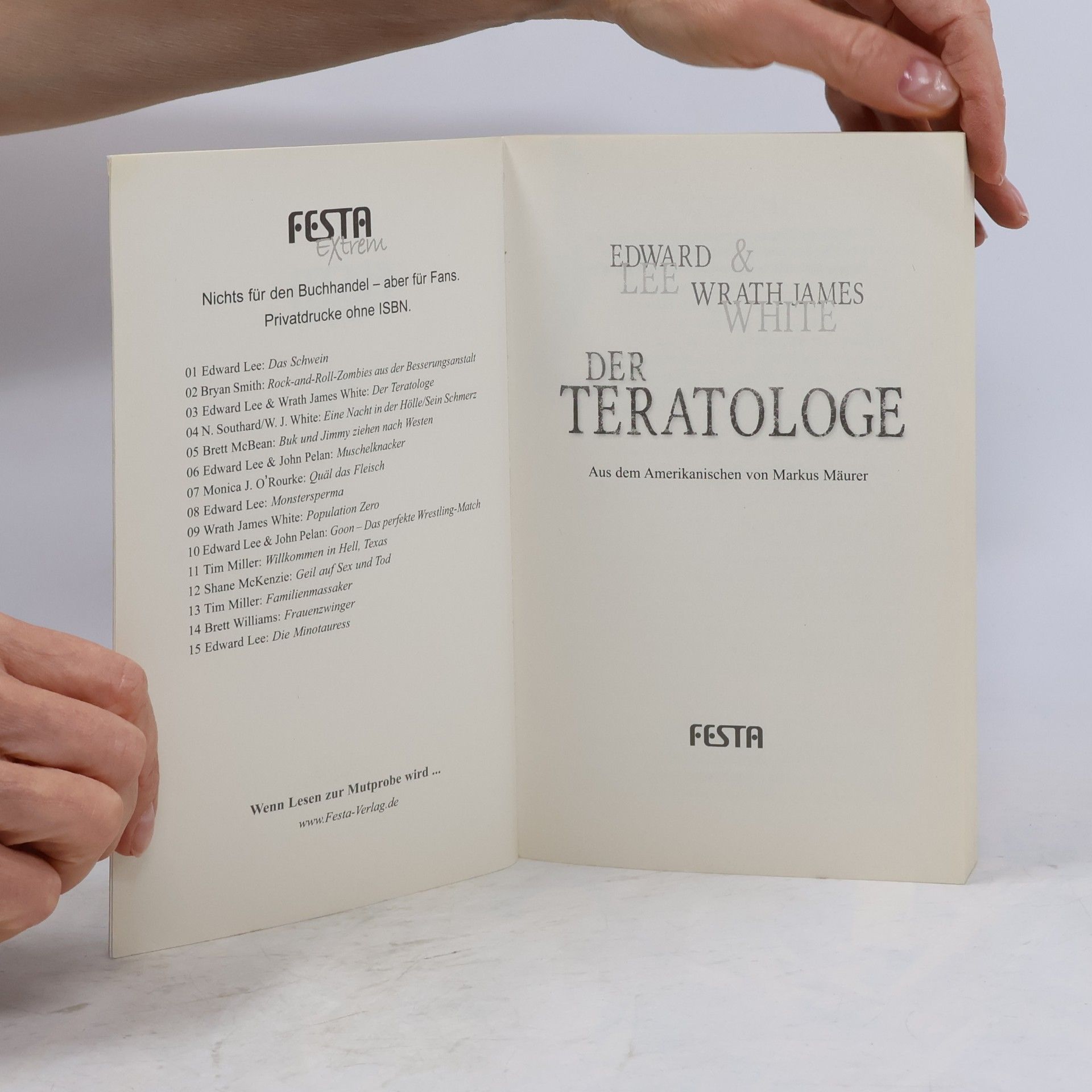 Edward Lee Der Teratologe
