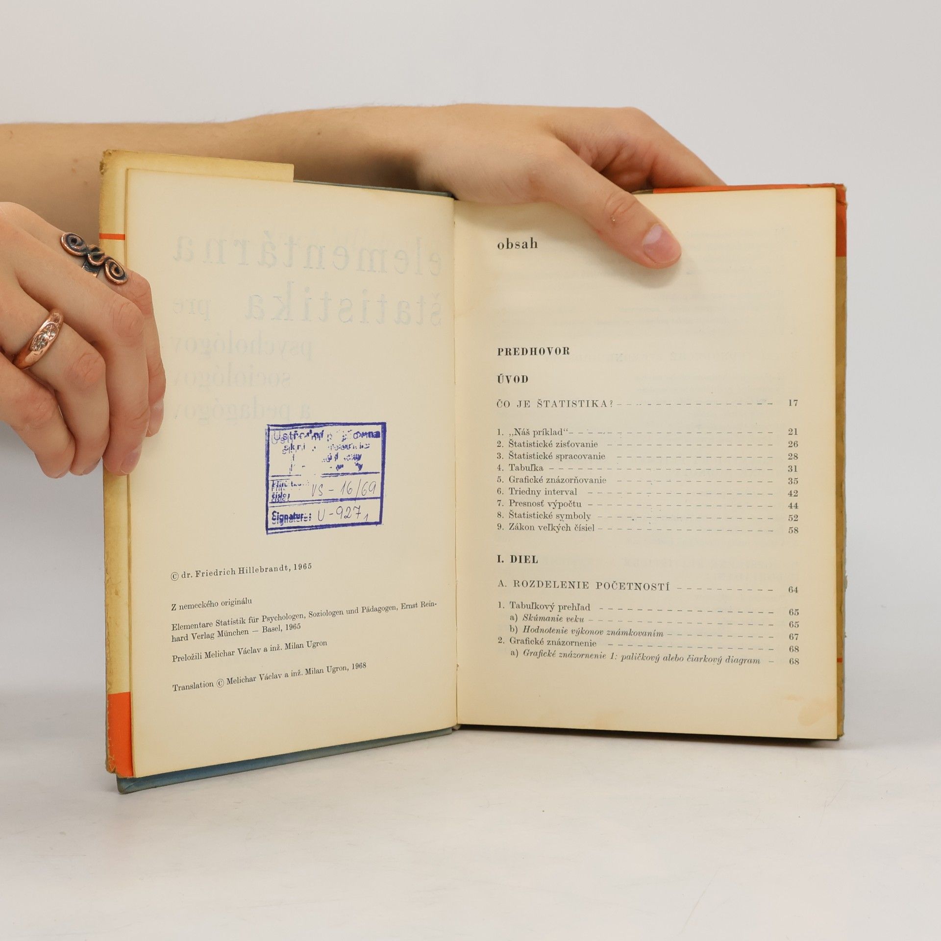 Friedrich Hillebrandt Elementárna štatistika pre psychológov, sociológ a pedagógov