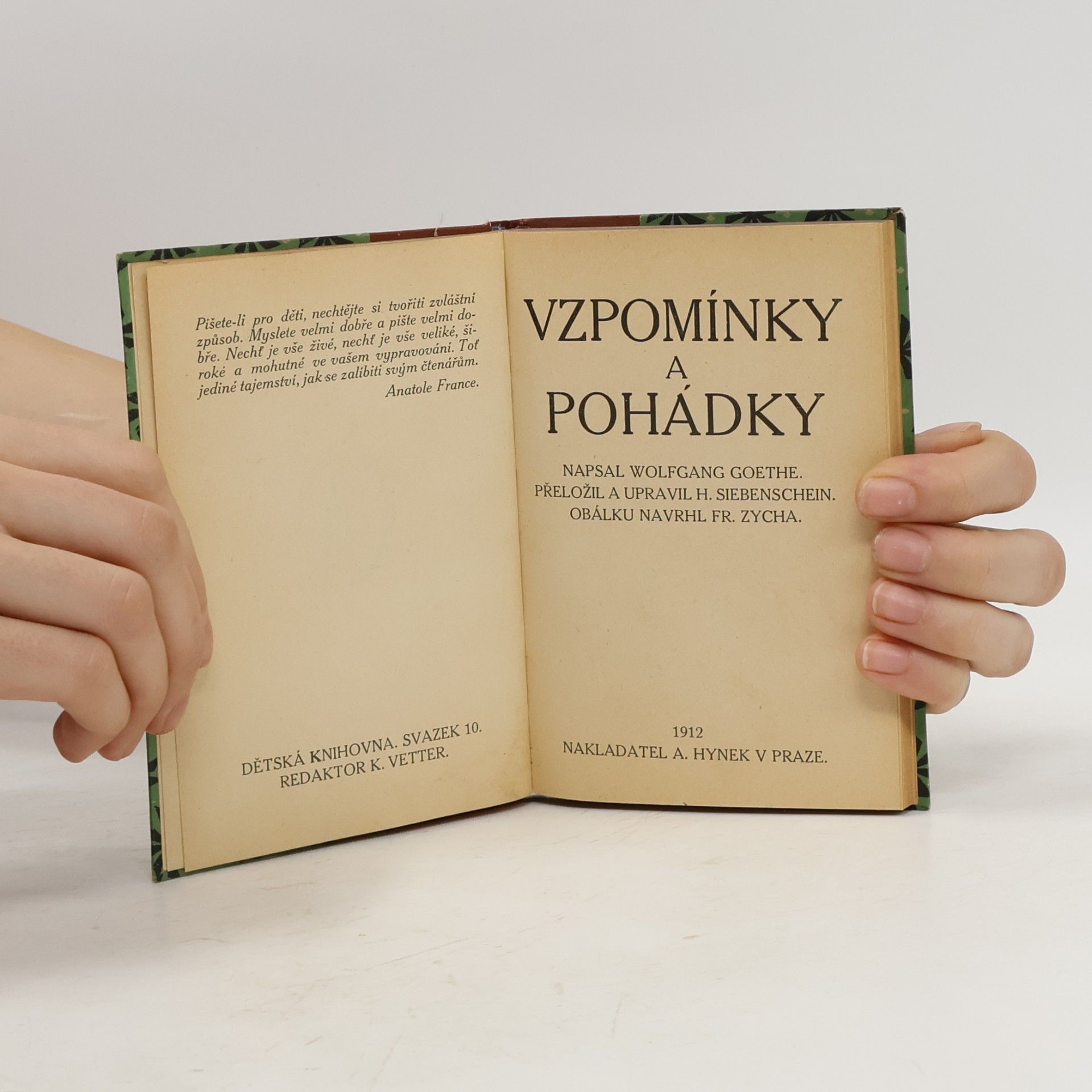 Johann Wolfgang von Goethe Vzpomínky a pohádky