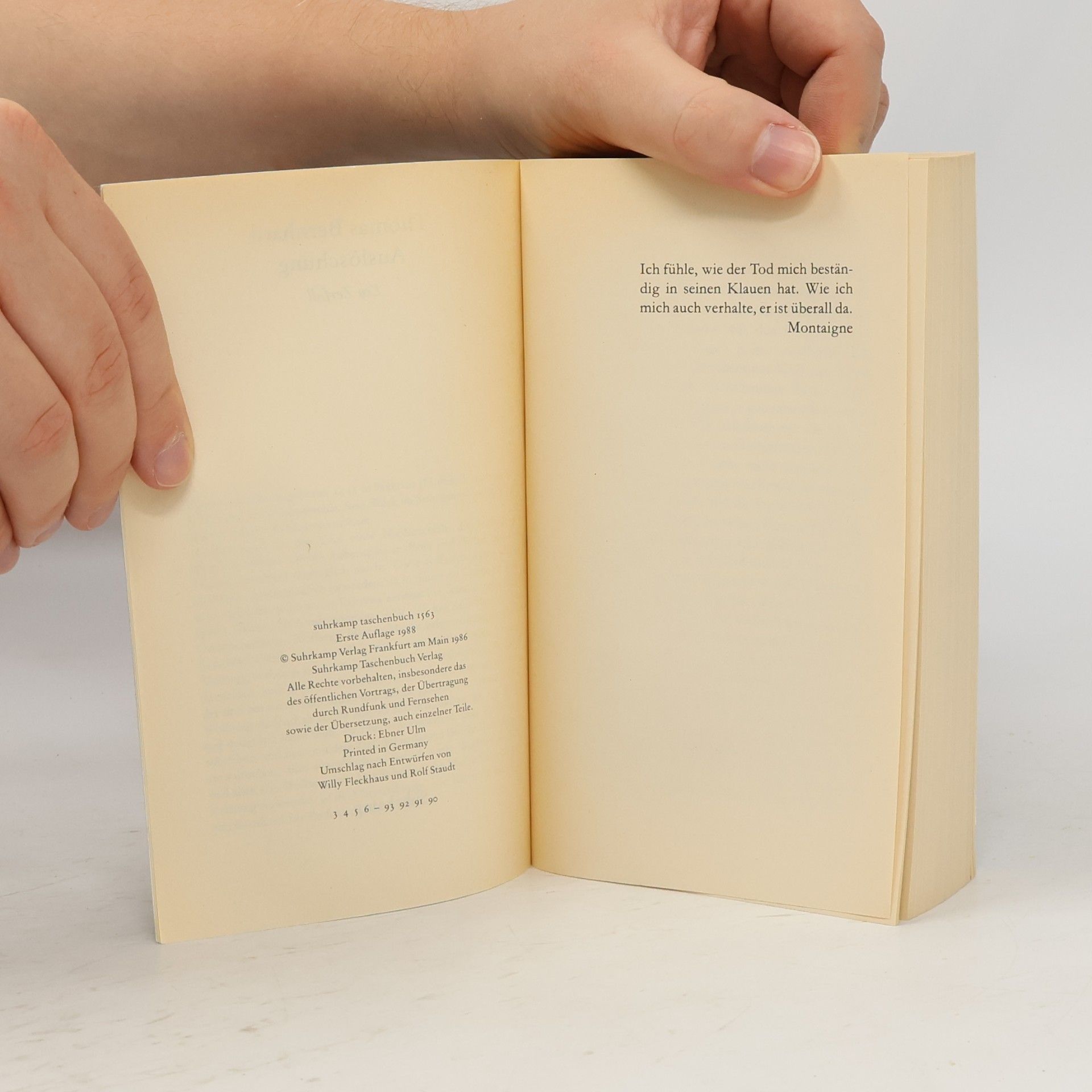 Thomas Bernhard Auslöschung. Ein Zerfall