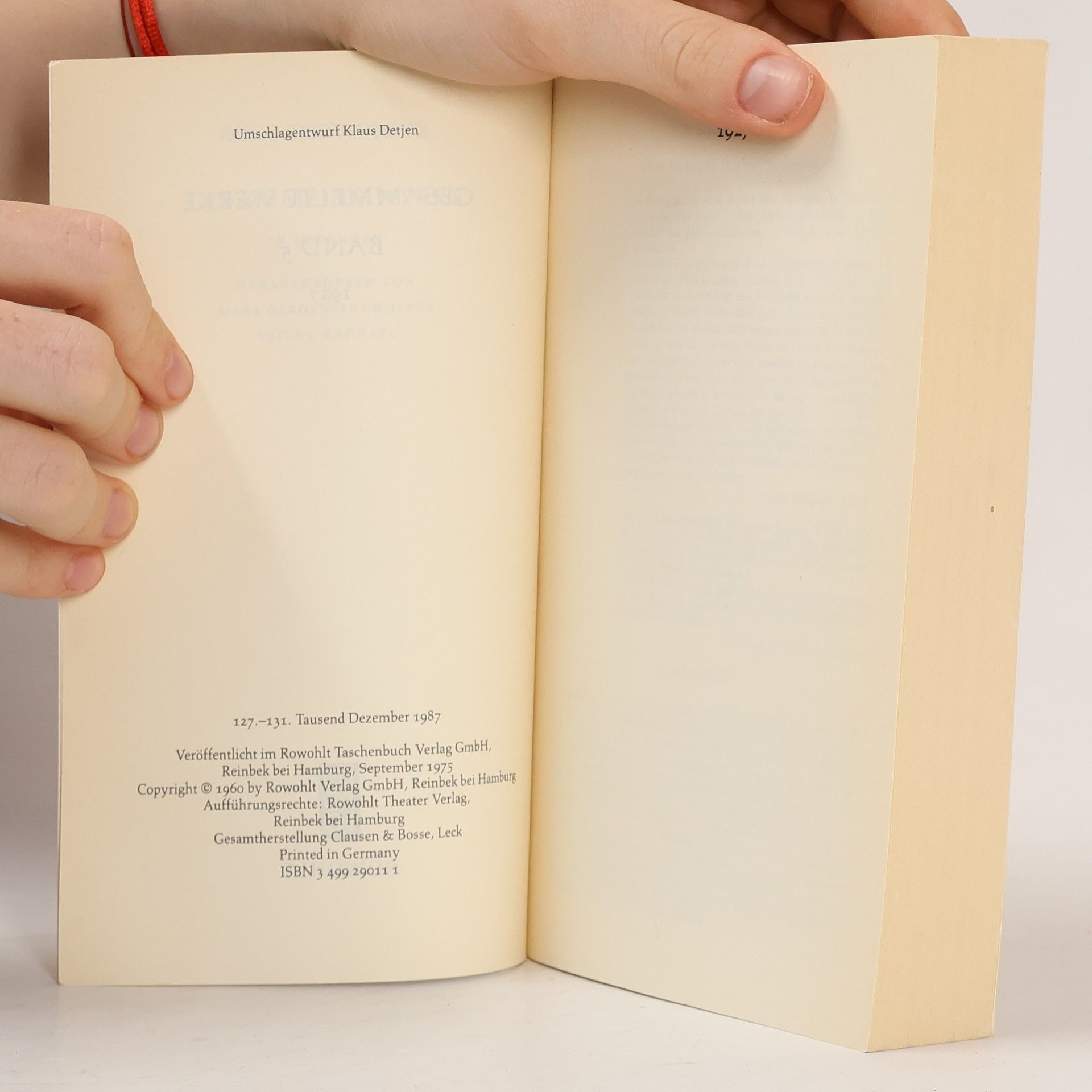 Kurt Tucholsky Gesammelte Werke 1927. Band 5