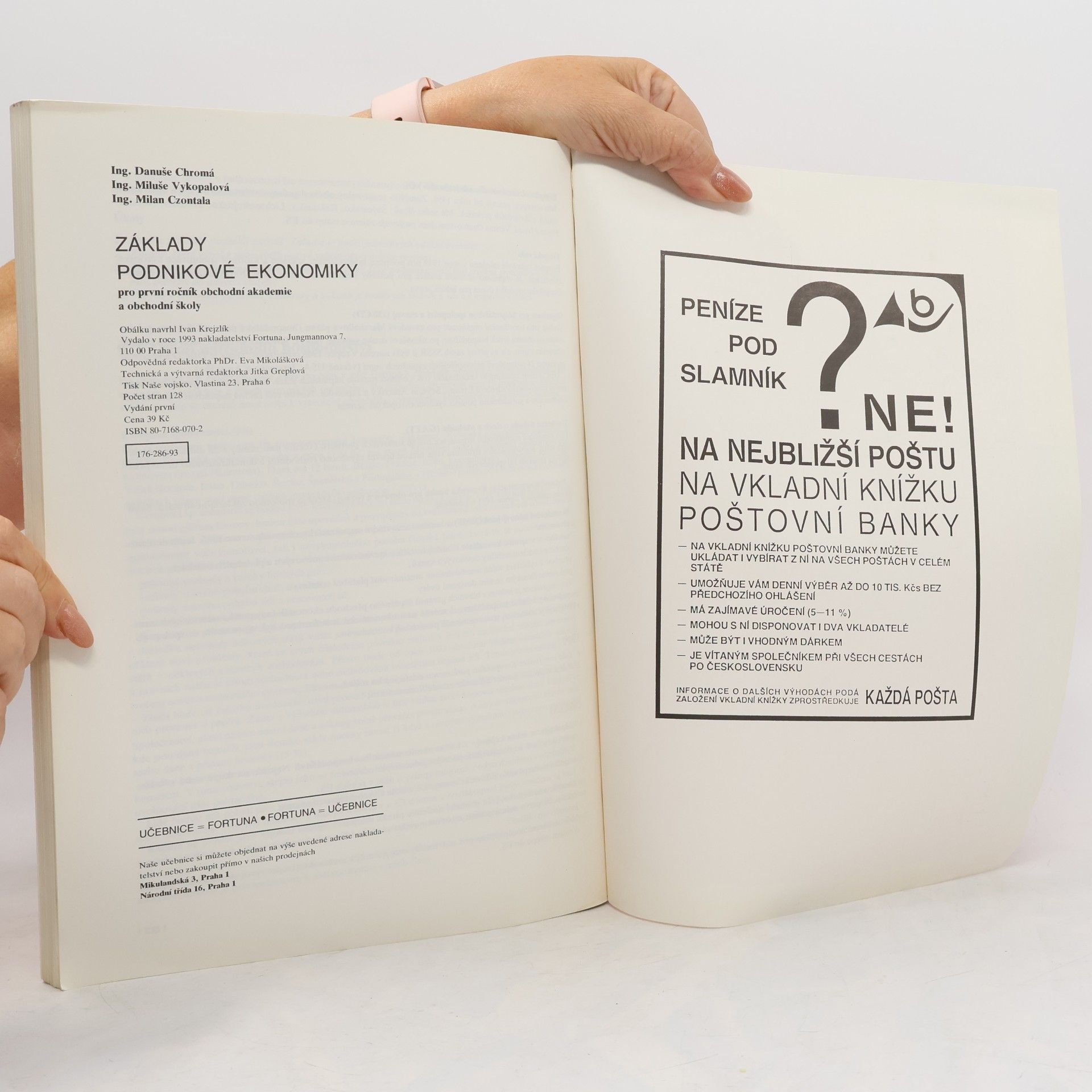 Danuše Chromá Základy podnikové ekonomiky pro první ročník obchodní akademie a obchodní školy