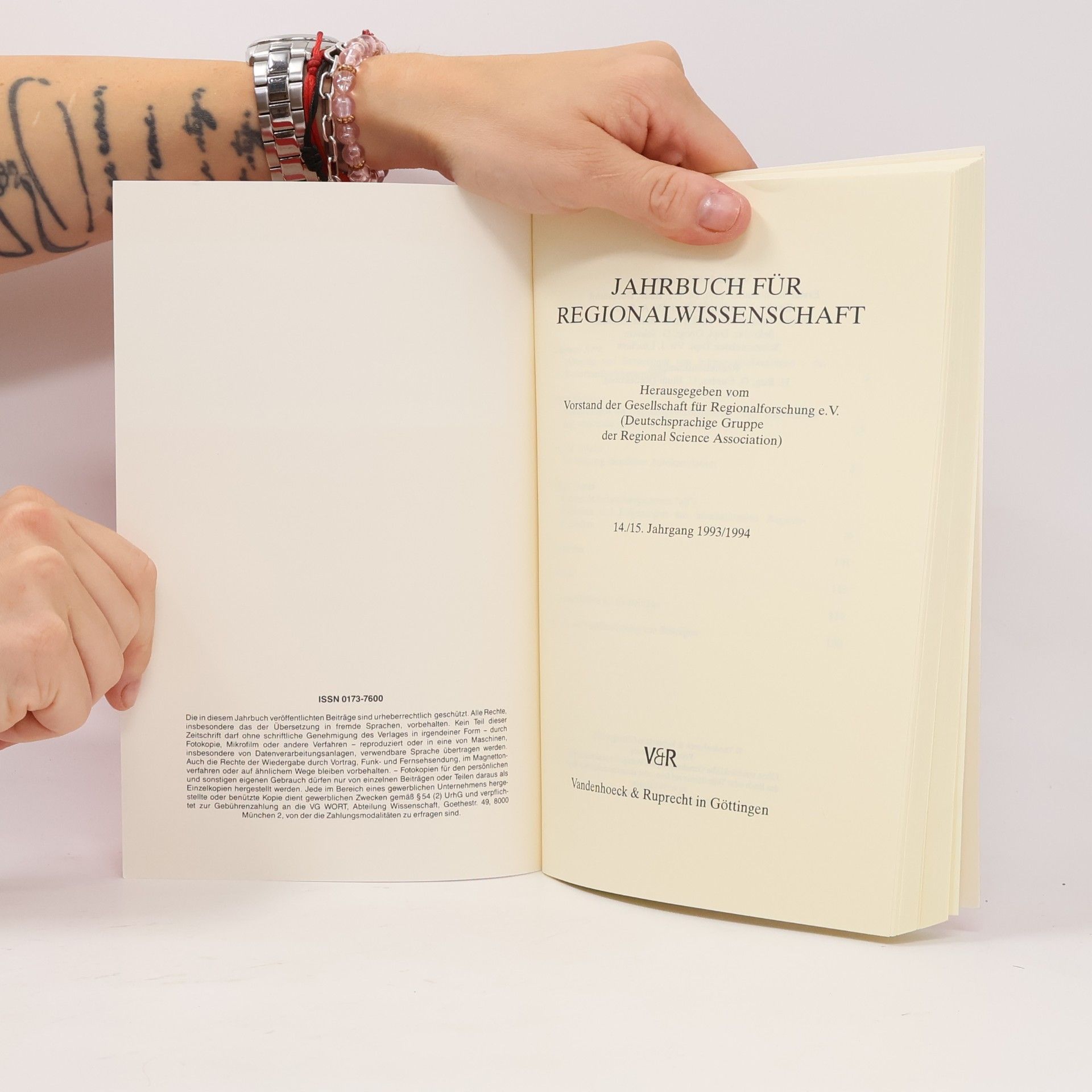 Autorenkollektiv Jahrbuch für Regionalwissenschaft 14/15-1993/1994