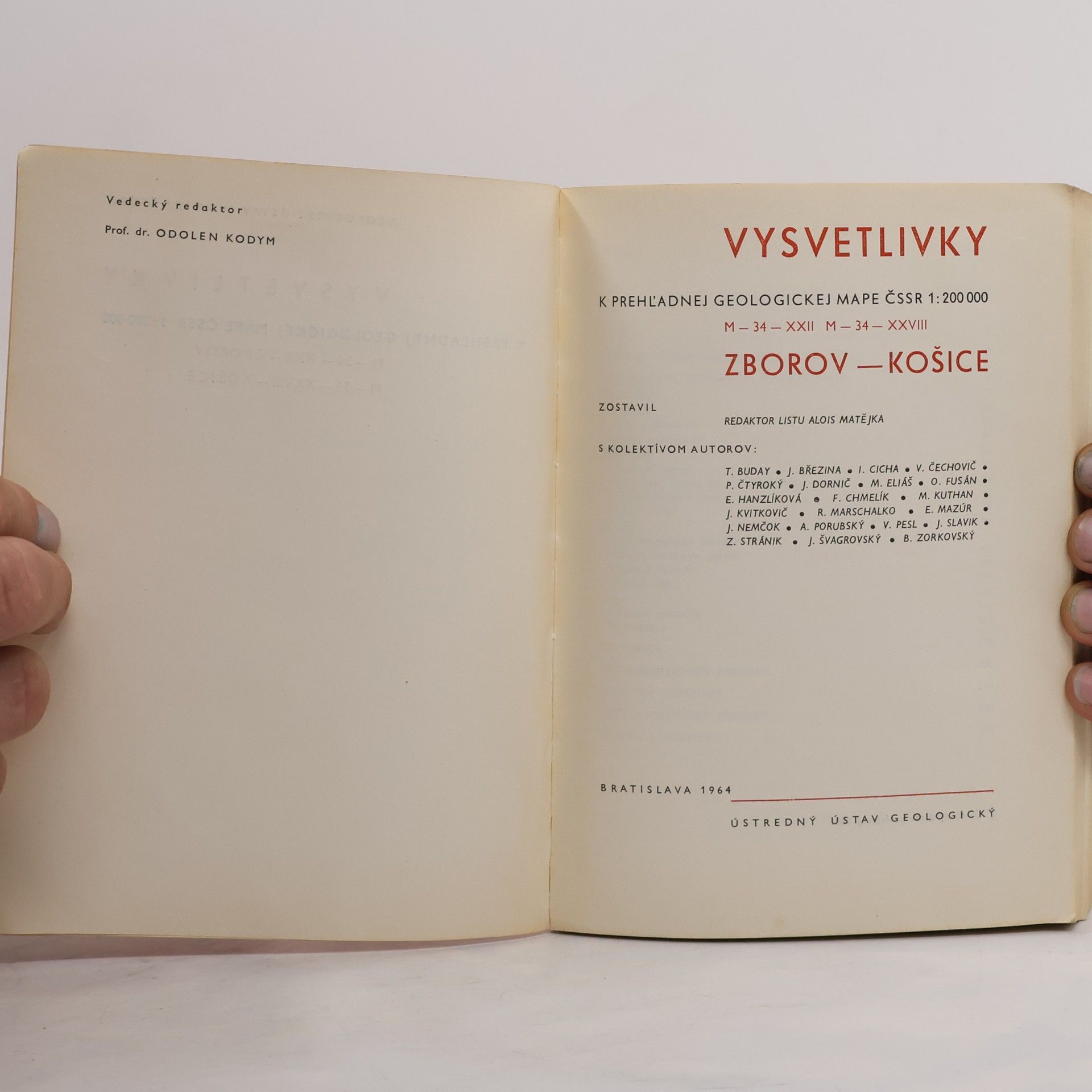 kolektiv Vysvetlivky k prehľadnej geologickej mape ČSSR 1 : 200 000. Zborov-Košice