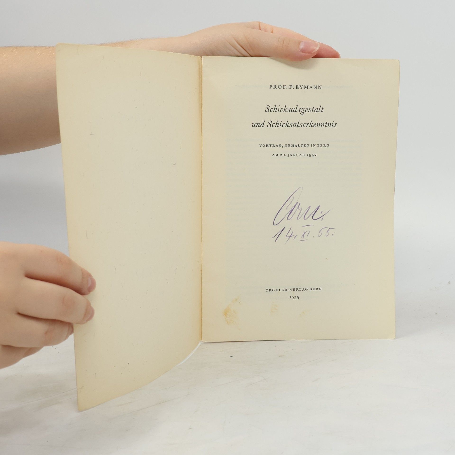 Friedrich Eymann Schicksalsgestalt und Schicksalserkenntnis