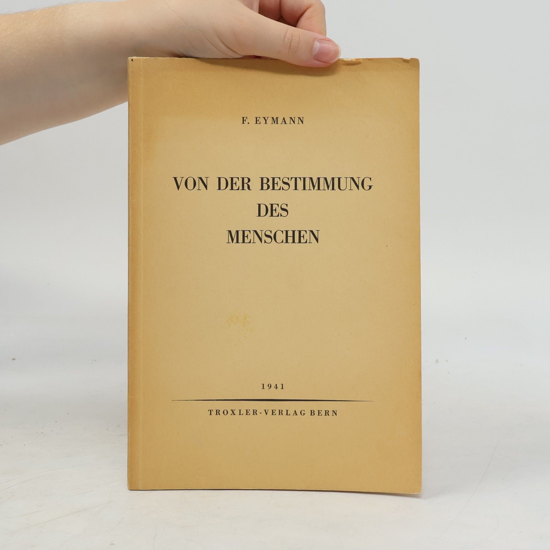 F. Eymann Von der Bestimmung des Menschen