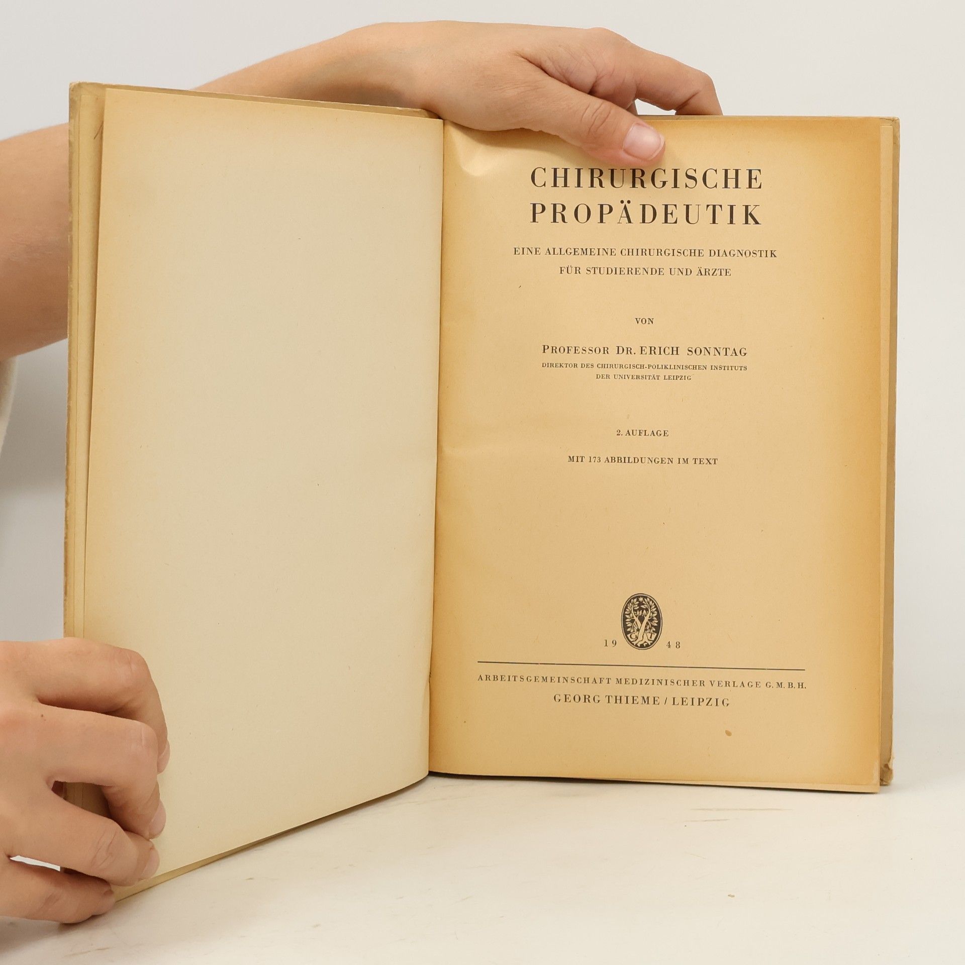 Erich Max Sonntag Chirurgische Propädeutik