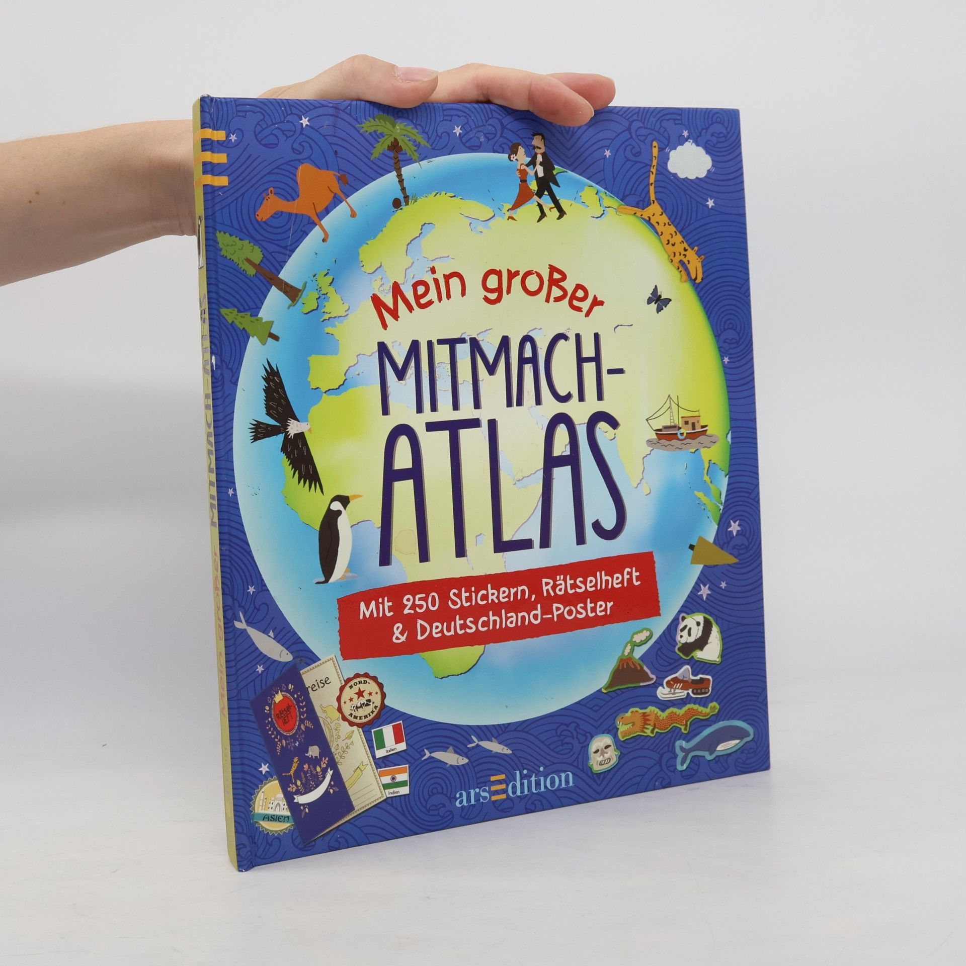 Jenny Slater Mein großer Mitmach-Atlas: Mit 250 Stickern, Rätselheft und Deutschland-Poster