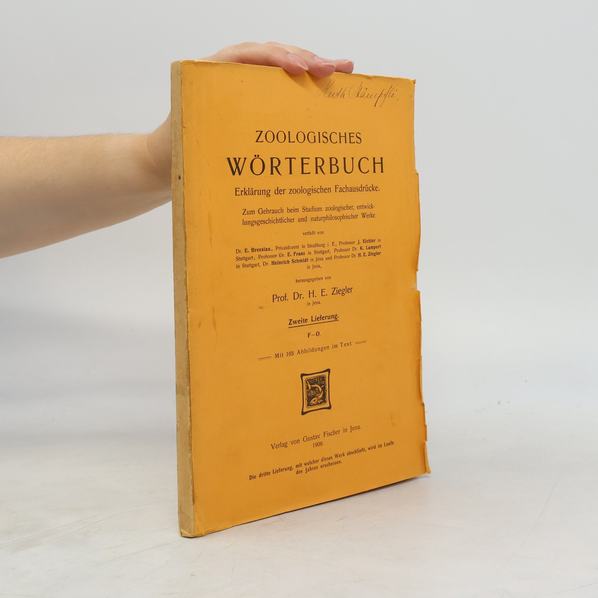 H. E. Ziegler Zoologisches Wörterbuch F-O