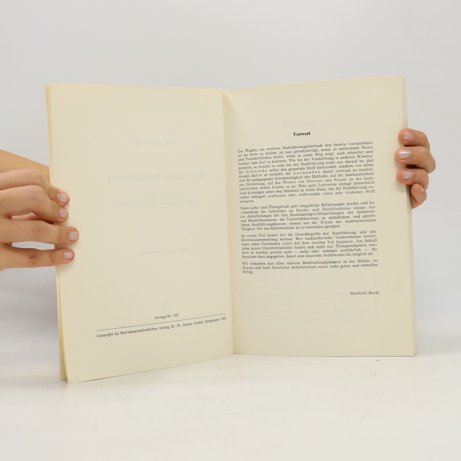 Reinhold Hardt Wir lernen Buchführung