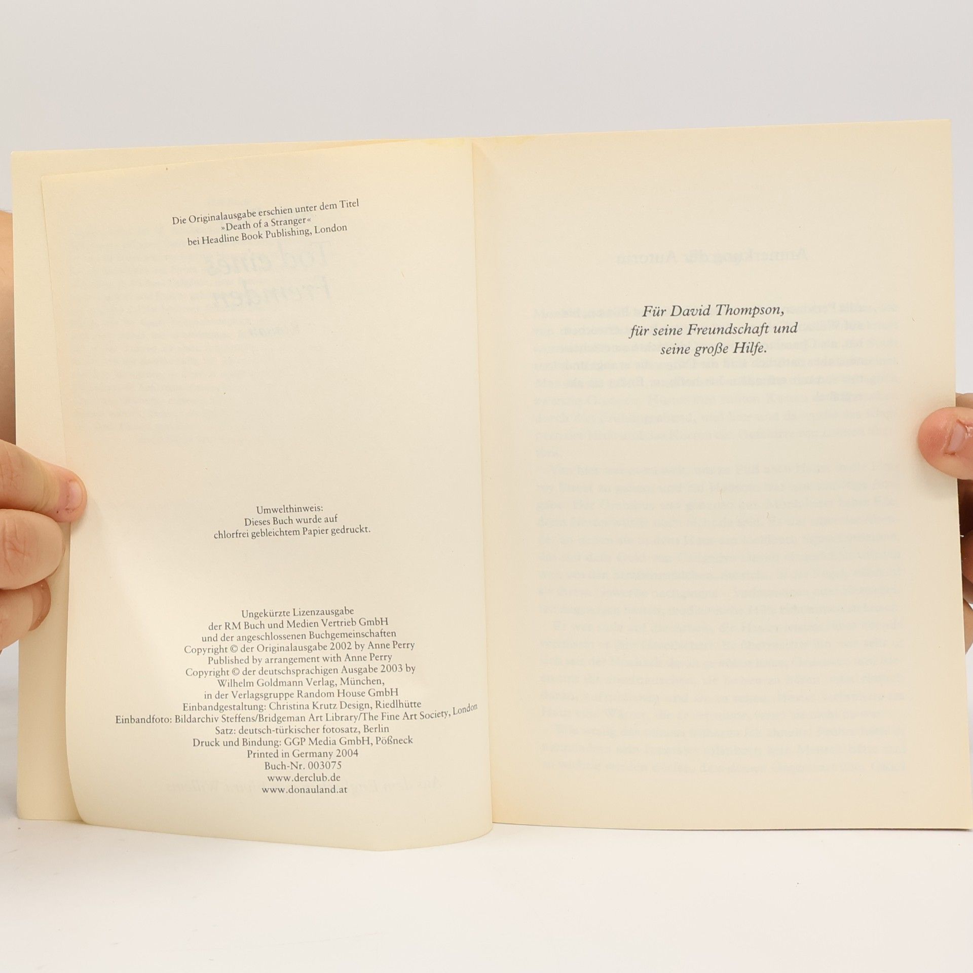 Anne Perry Tod eines Fremden