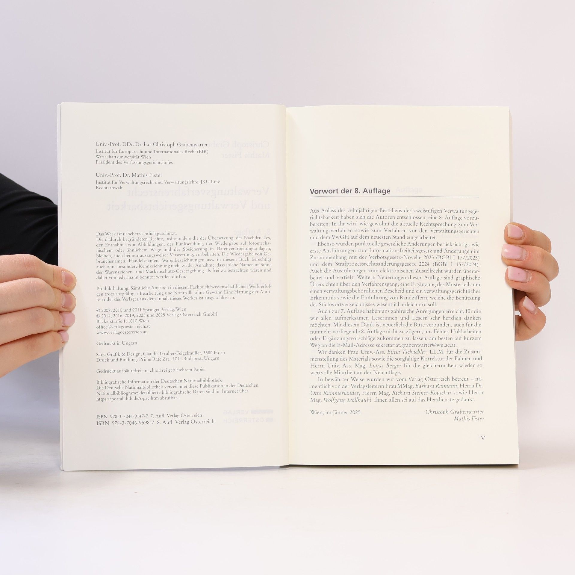 Christoph Grabenwarter Verwaltungsverfahrensrecht und Verwaltungsgerichtsbarkeit - 8. Auflage