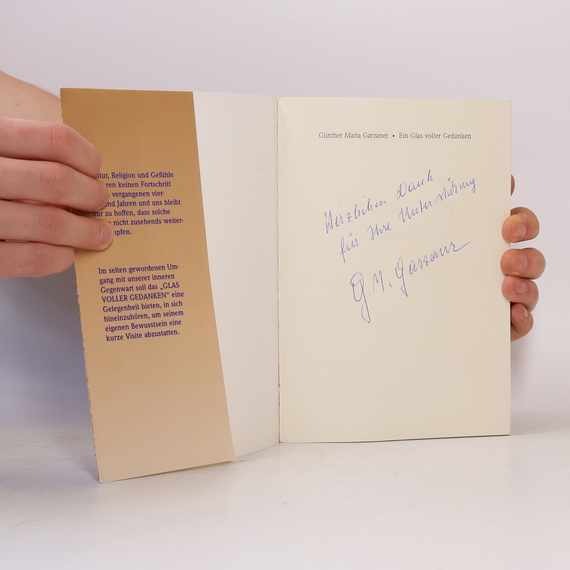 Garzaner, Günther M Ein Glas voller Gedanken: Gedichte
