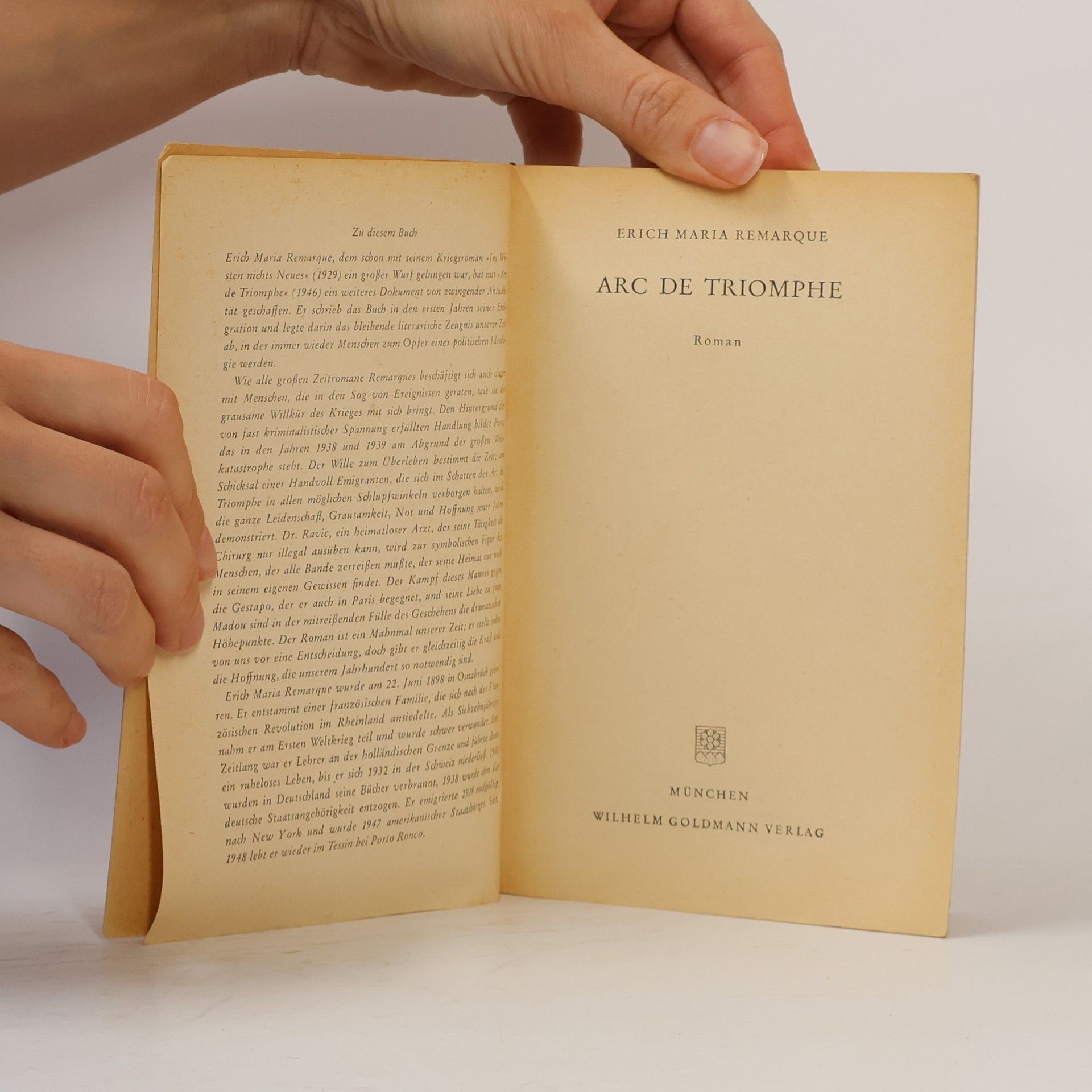 Erich Maria Remarque Arc de Triomphe