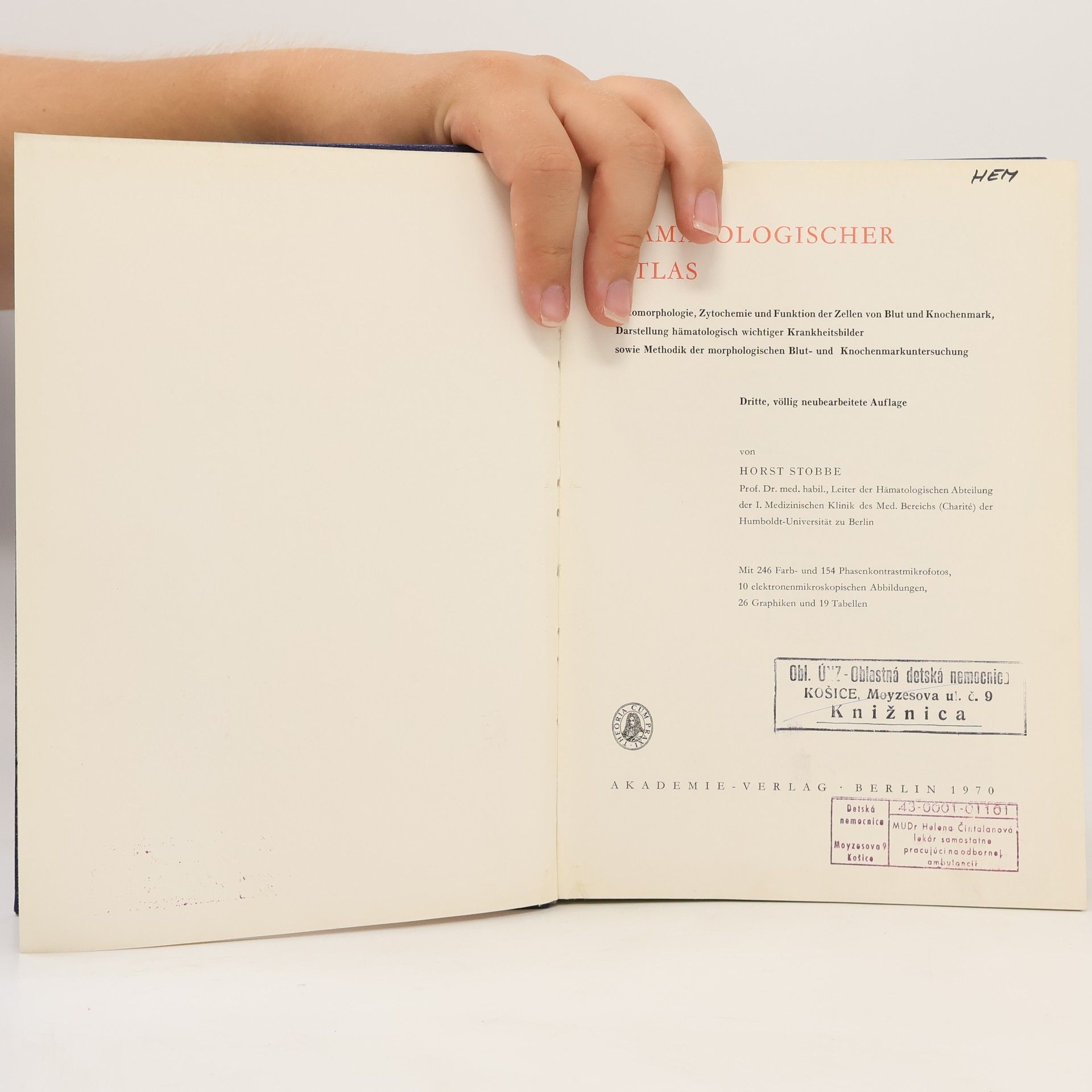Horst Stobbe Hämatologischer Atlas