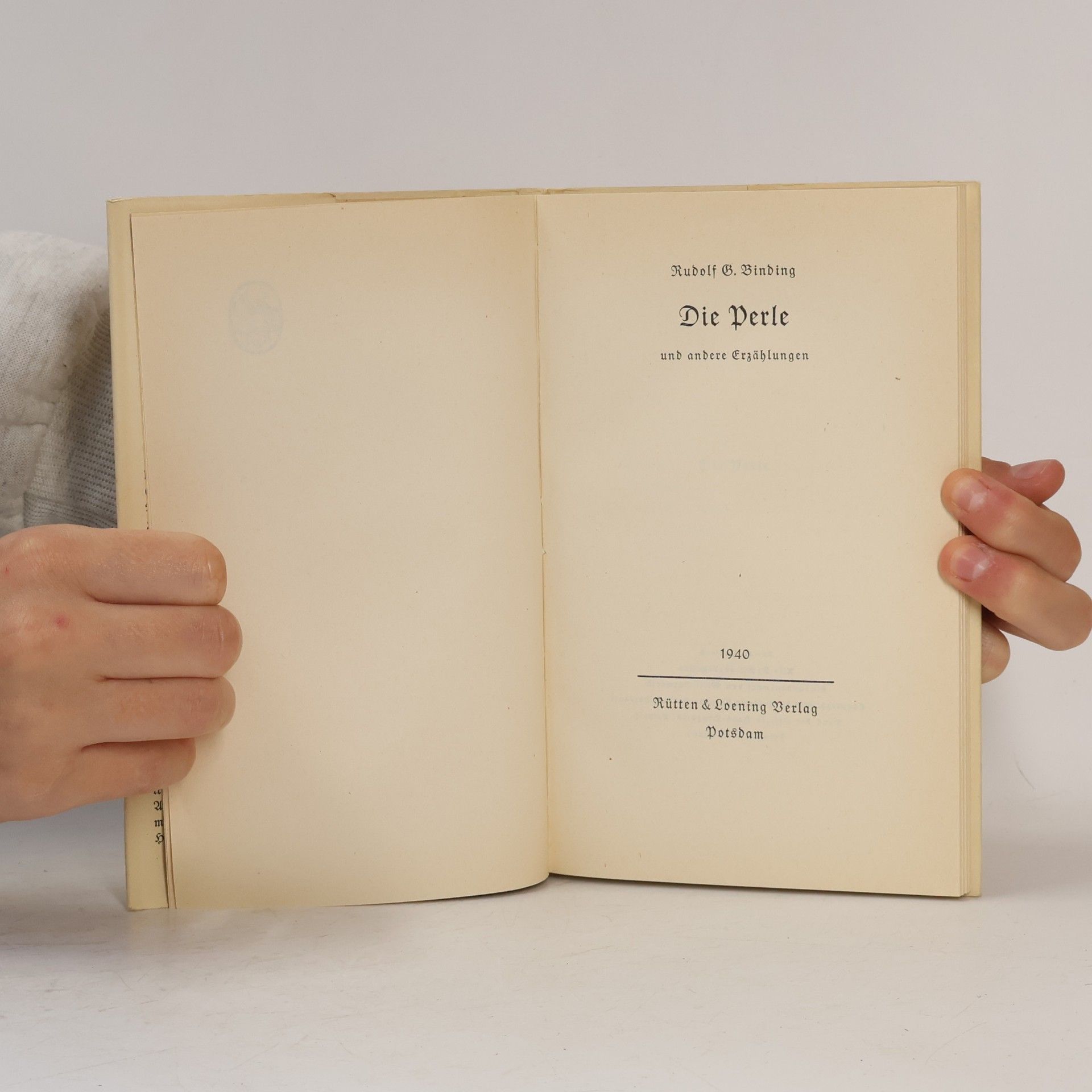 Rudolf G. Binding Die Perle und andere Erzählungen