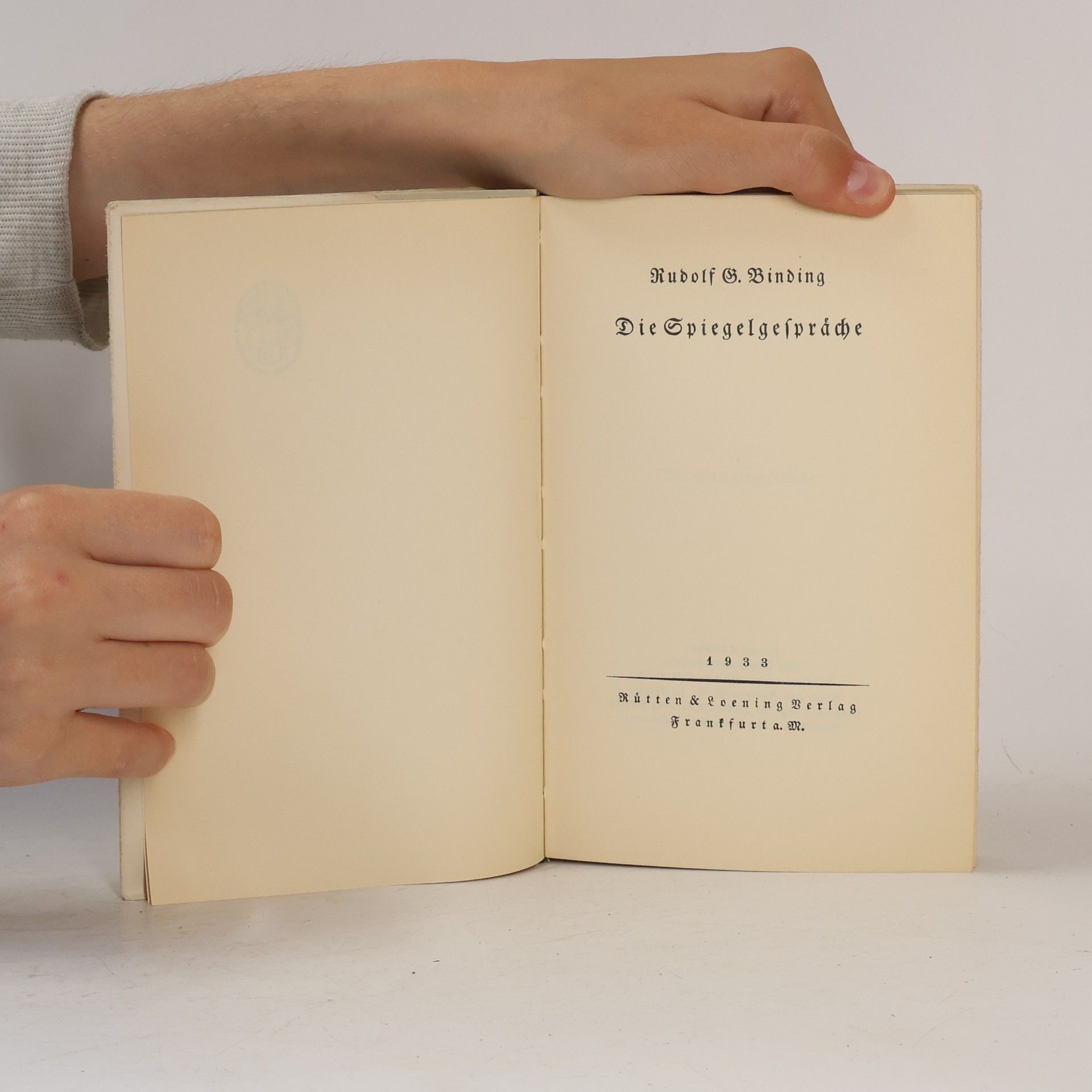 Rudolf G. Binding Die spiegel Gesprache
