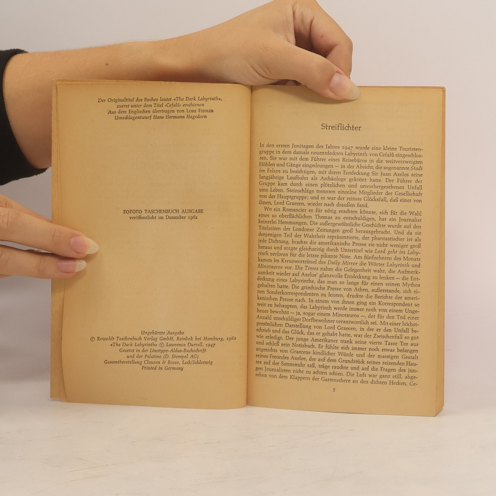 Lawrence Durrell Das dunkle Labyrinth