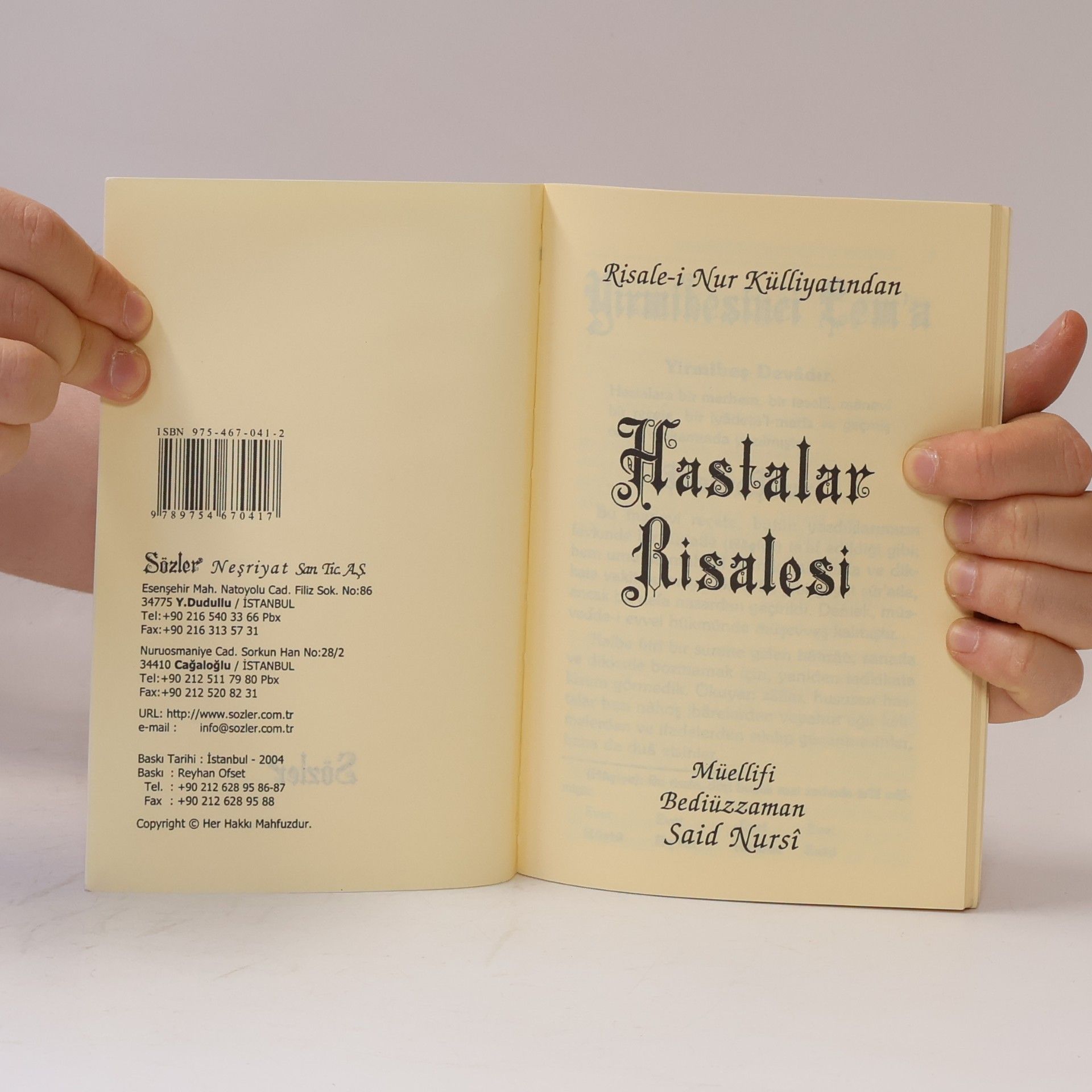 Bediuzzaman Said Nursi Hastalar Risalesi