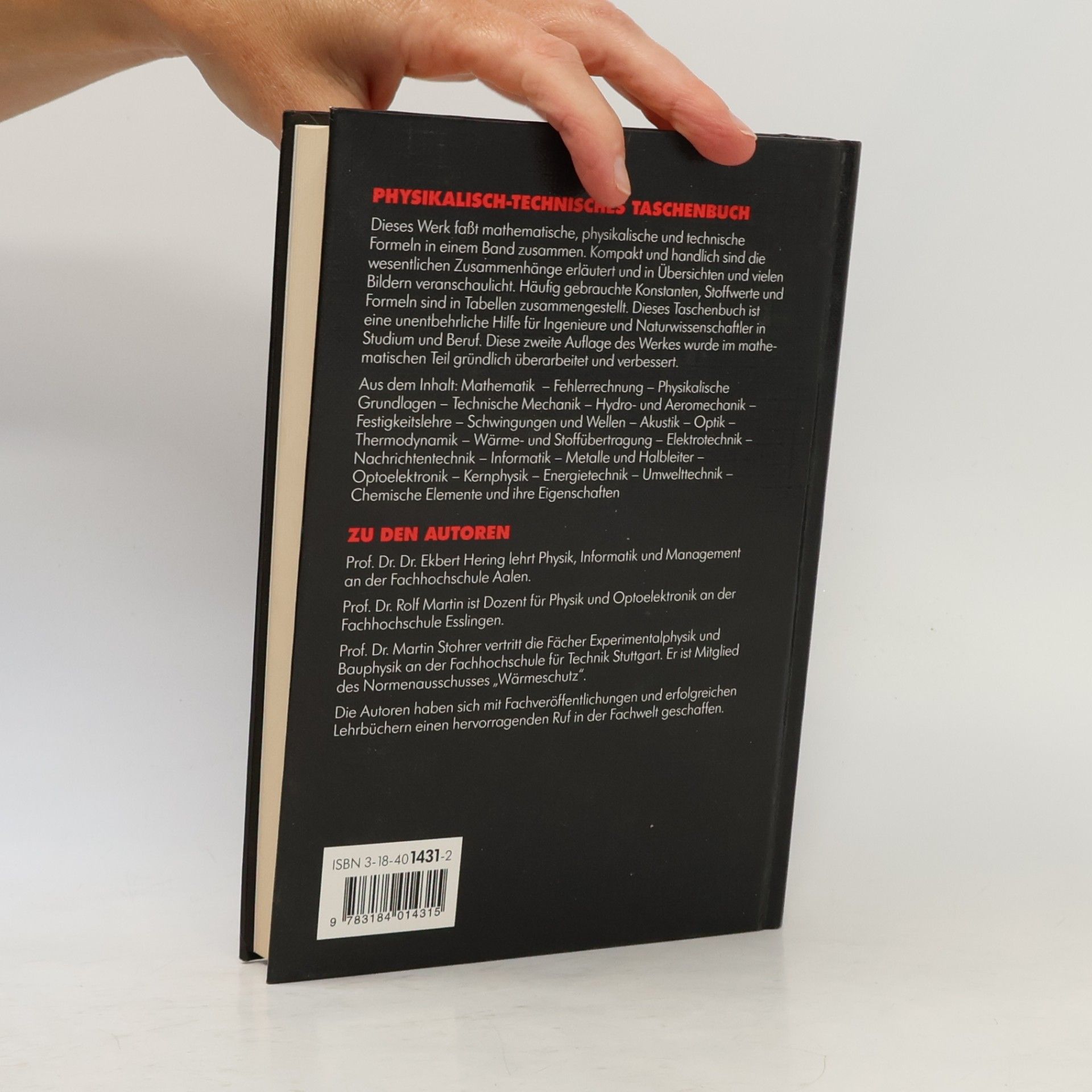 Ekbert Hering Physikalisch-technisches Taschenbuch